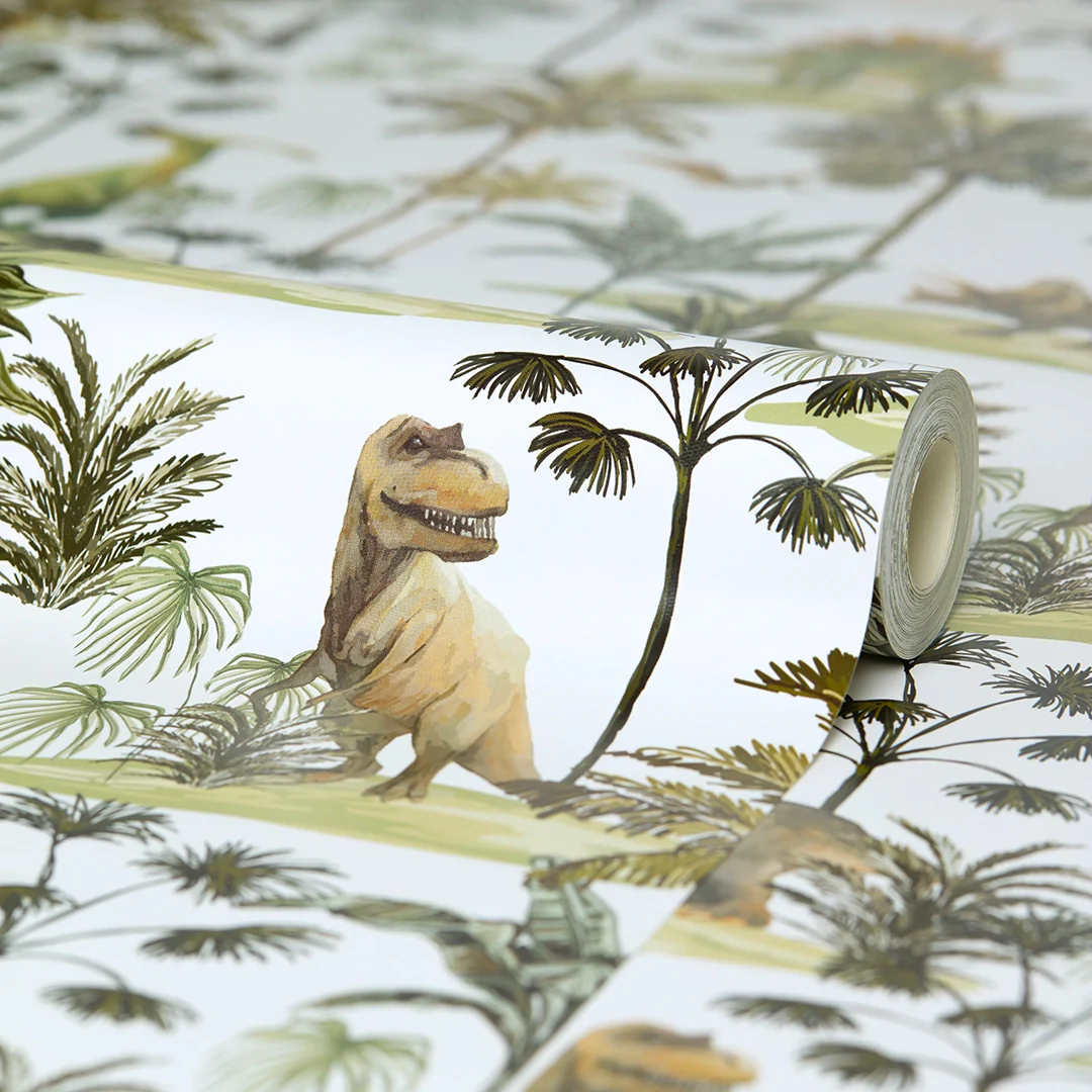 Dino Adventures Wallpaper in Earthy Tones - Image 3
