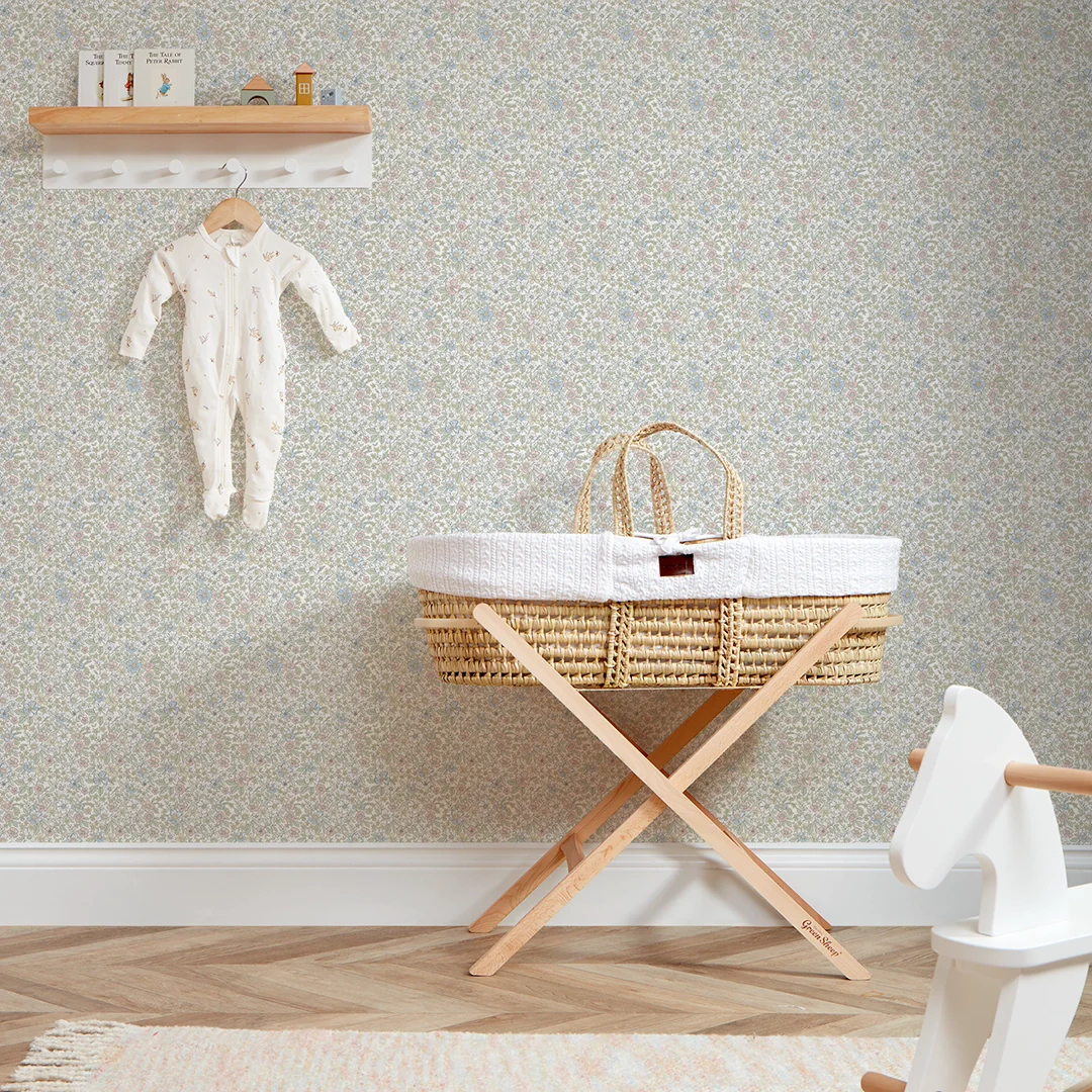 Ditsy Gardenia Wallpaper in Soft Pastels - Image 2