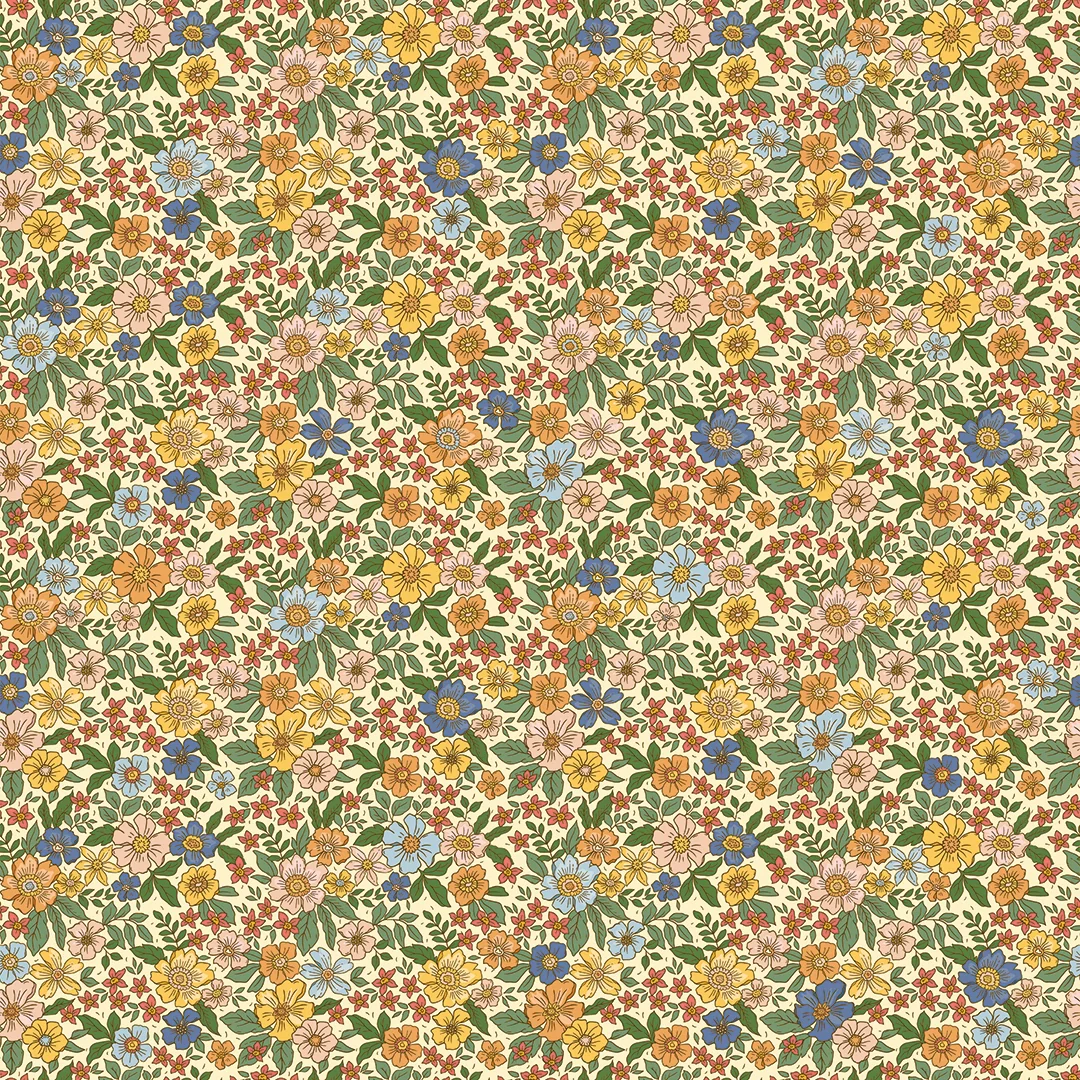 Ditsy Gardenia Wallpaper in Lemon