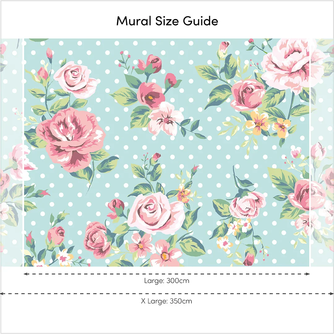 Dotty for Roses Full Wall Mural in Multicoloured - Image 3