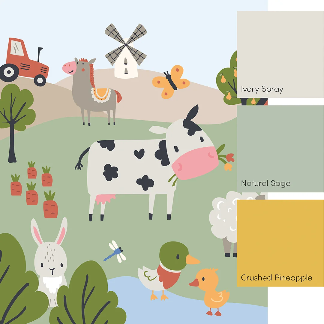 Down On The Farm Full Wall Mural in Multicoloured - Image 4