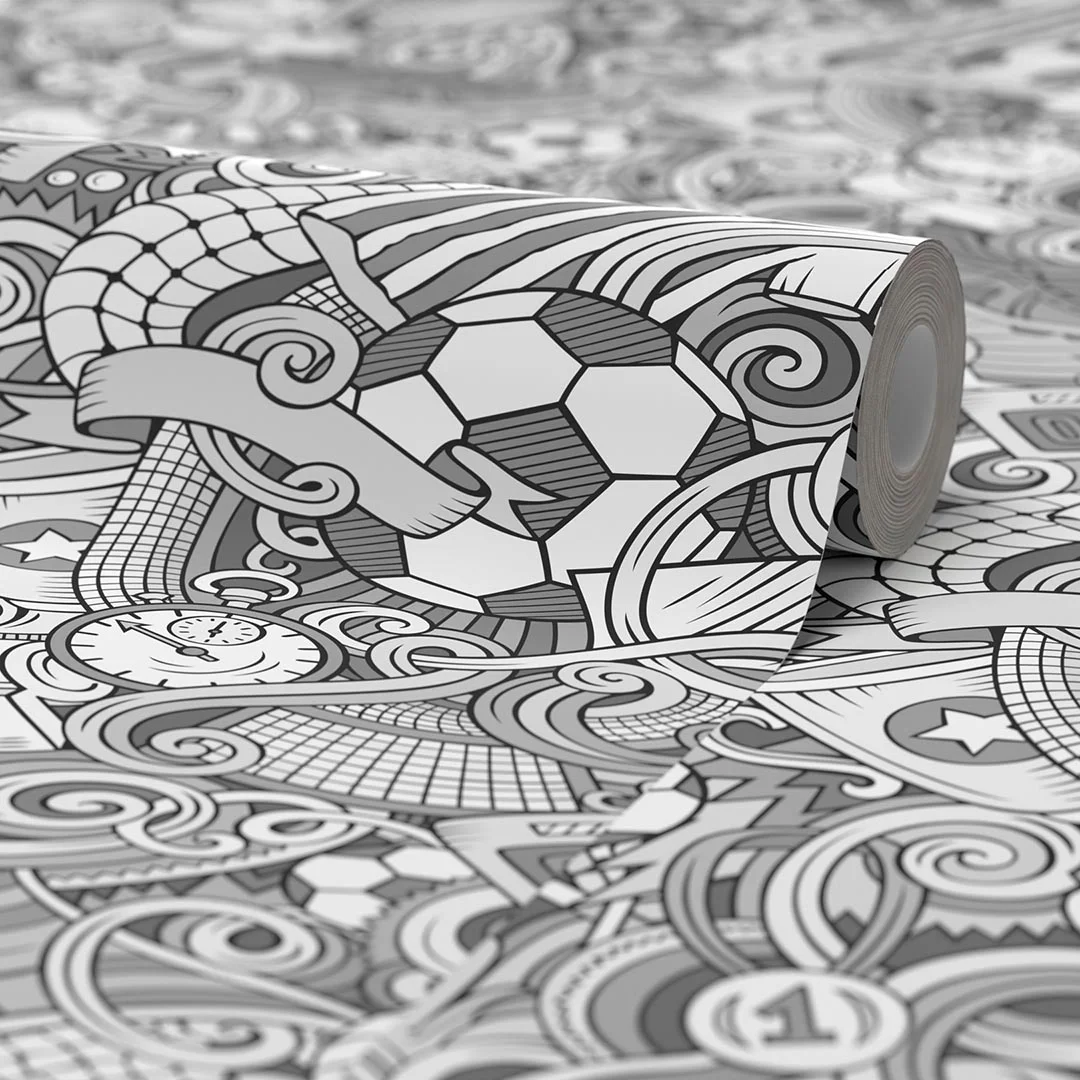 Dream Team Wallpaper in Grey and White - Image 4