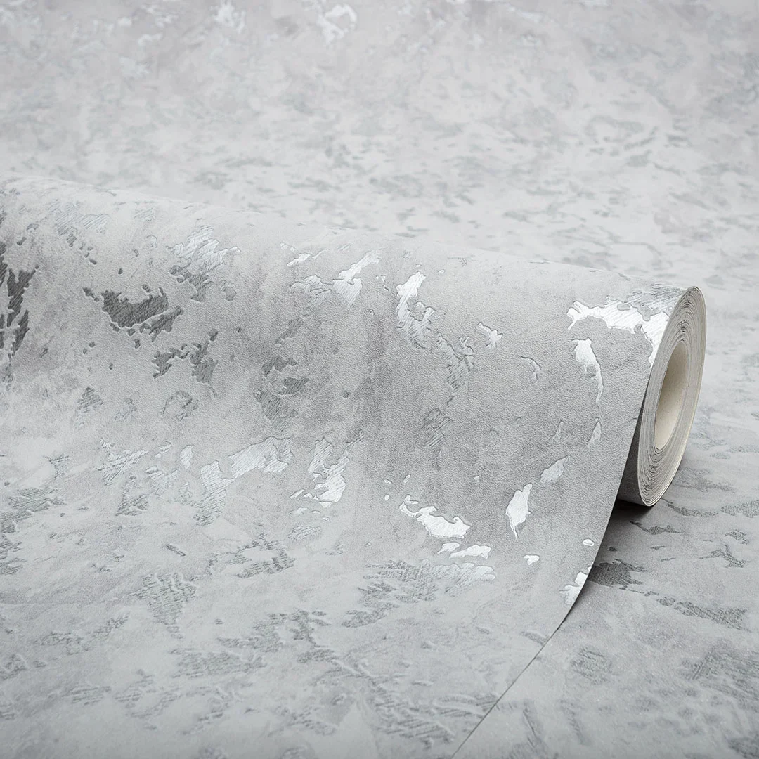 Element Industrial Metallic Wallpaper in Silver - Image 4