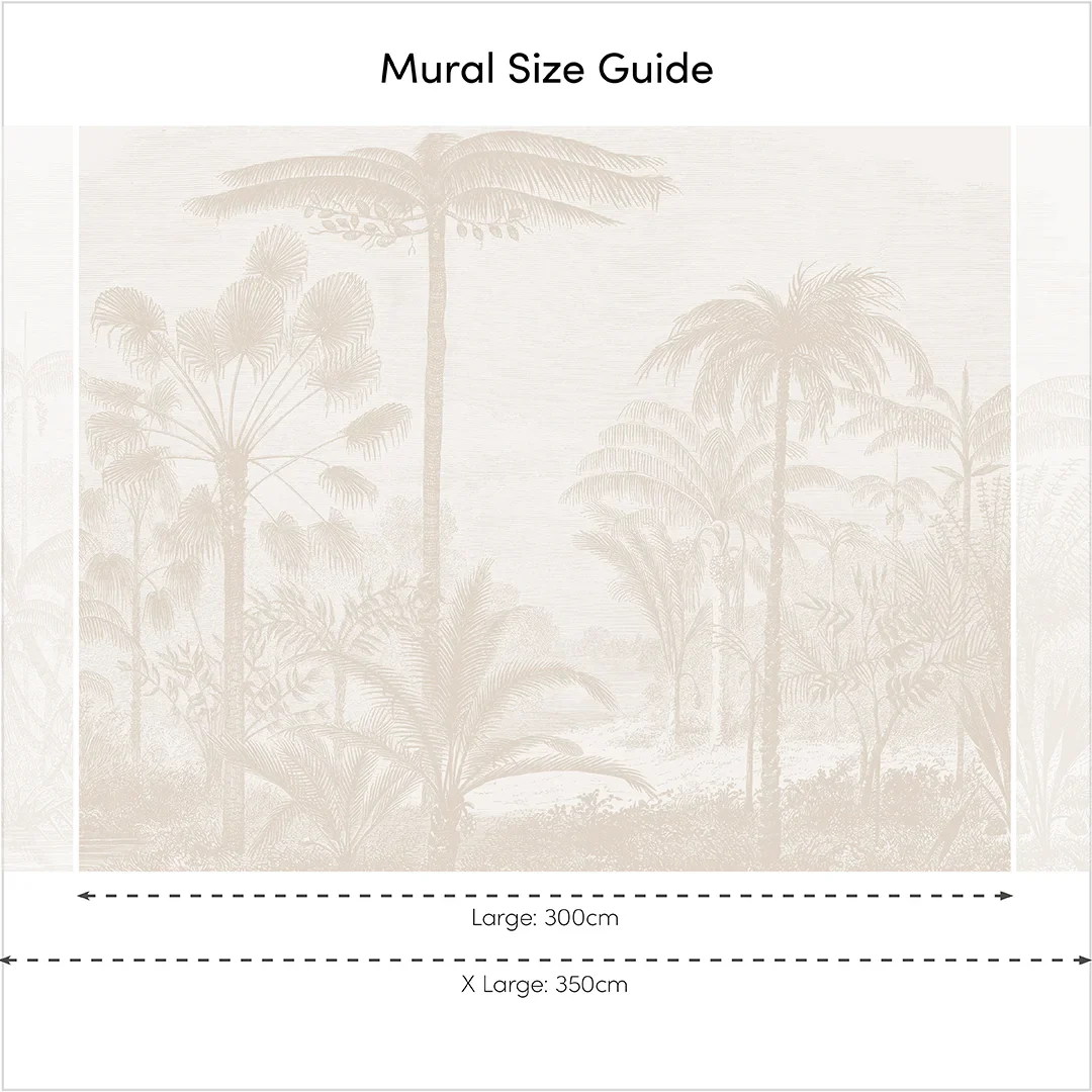 Etched Palms Full Wall Mural in Neutral - Image 3