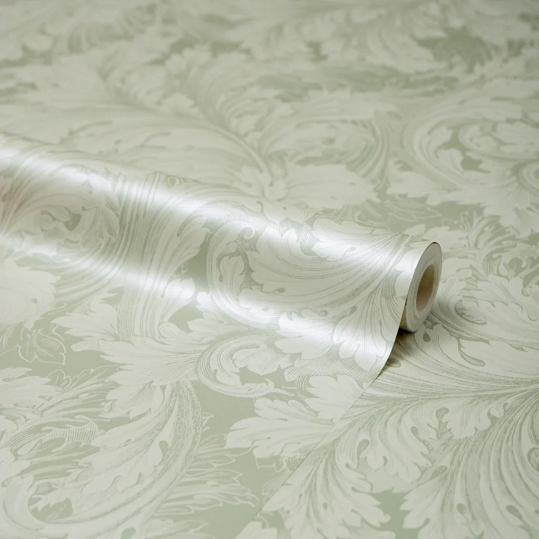 Eternal Leaf Wallpaper in Green and Cream - Image 4