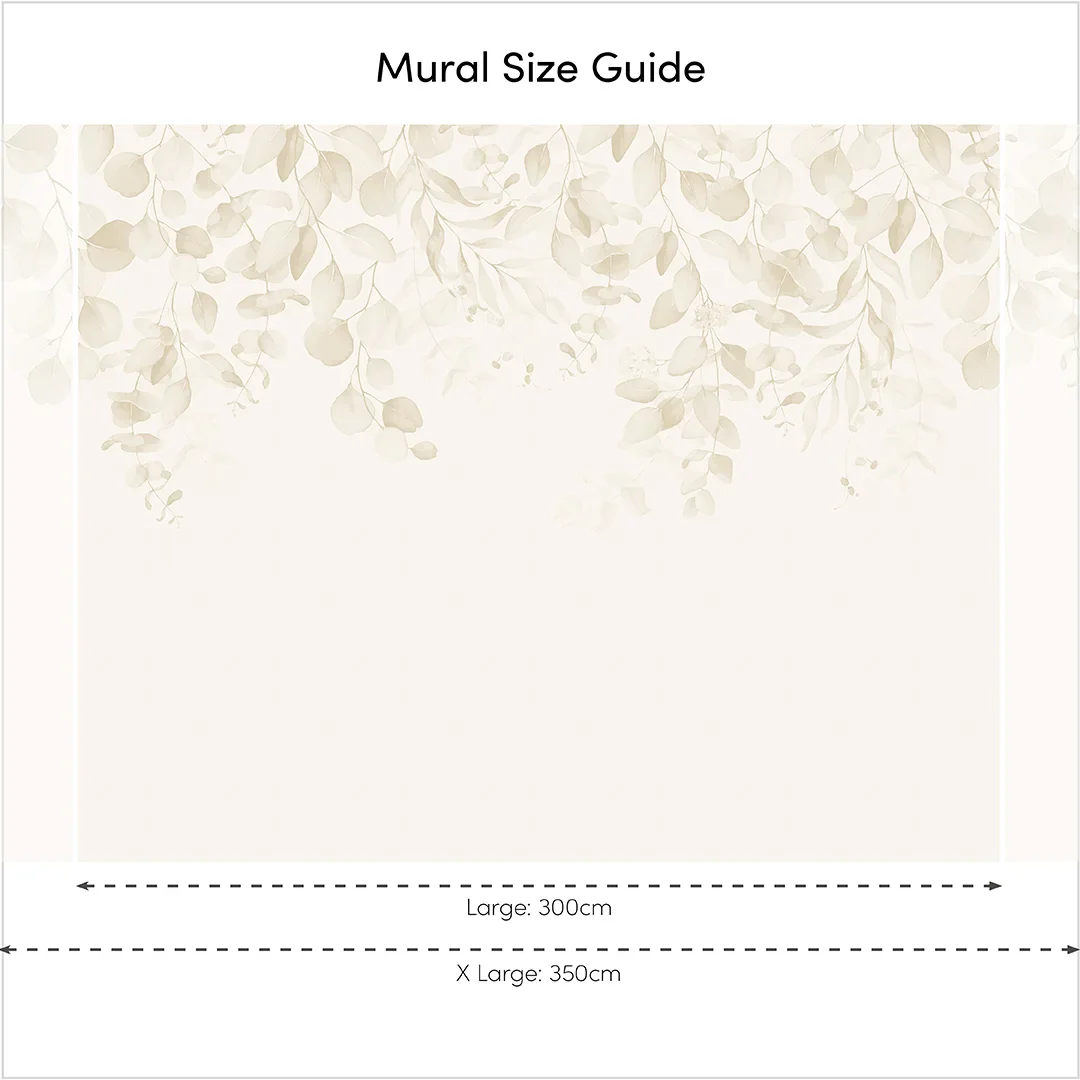 Eucalyptus Cascade Full Wall Mural in Warm Neutrals - Image 4