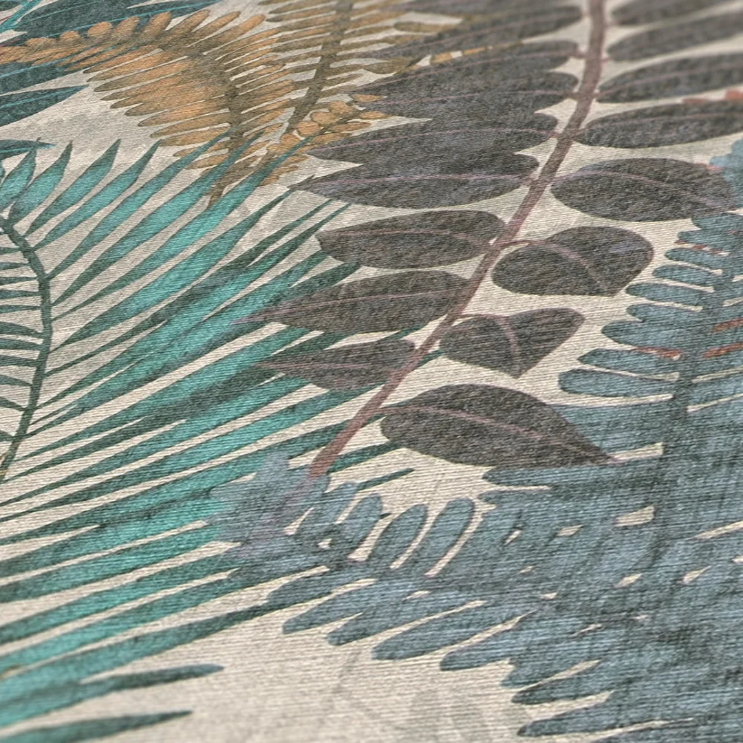 Fern Foliage Wallpaper in Multicolour on Beige - Image 3