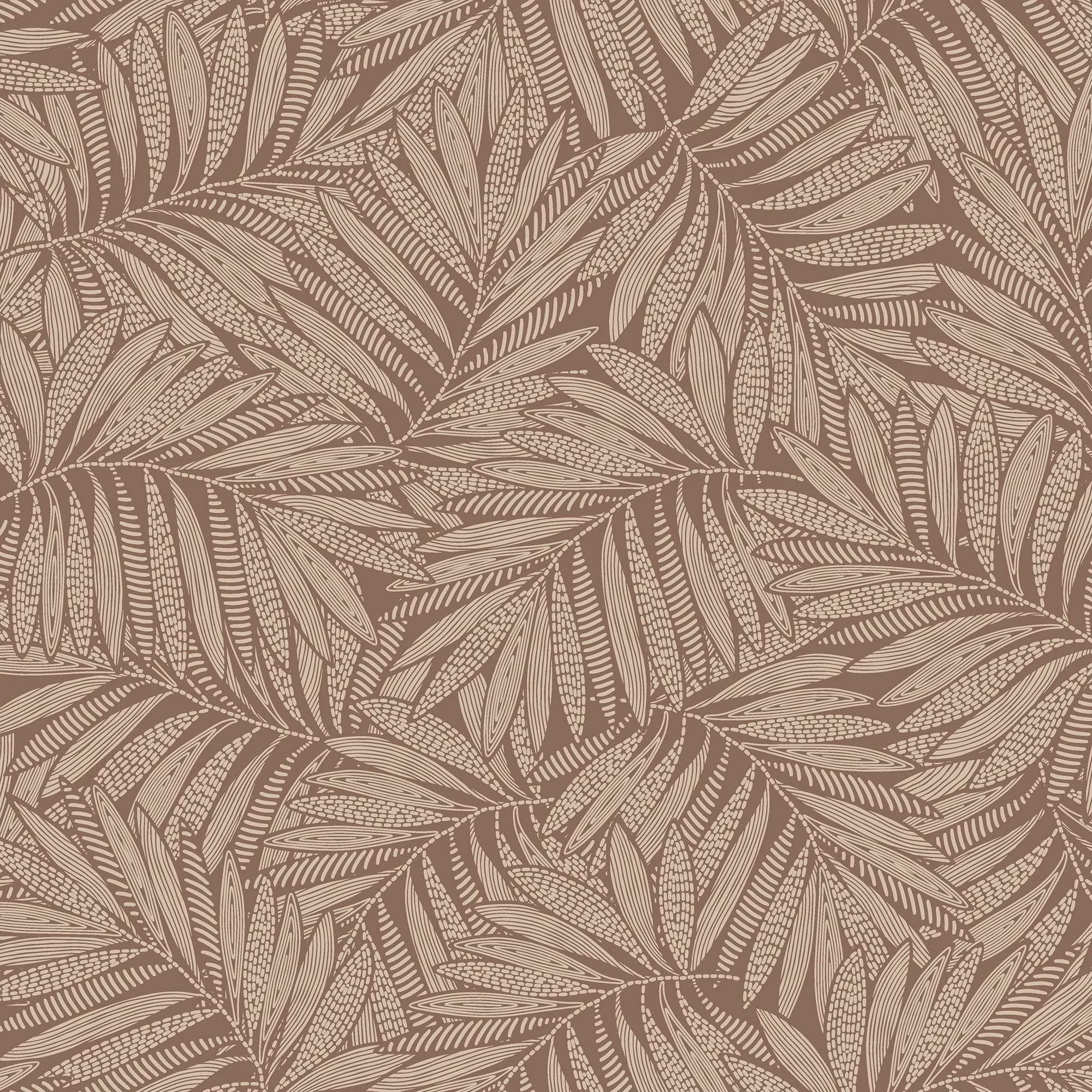 Fern Leaf Wallpaper in Mocha