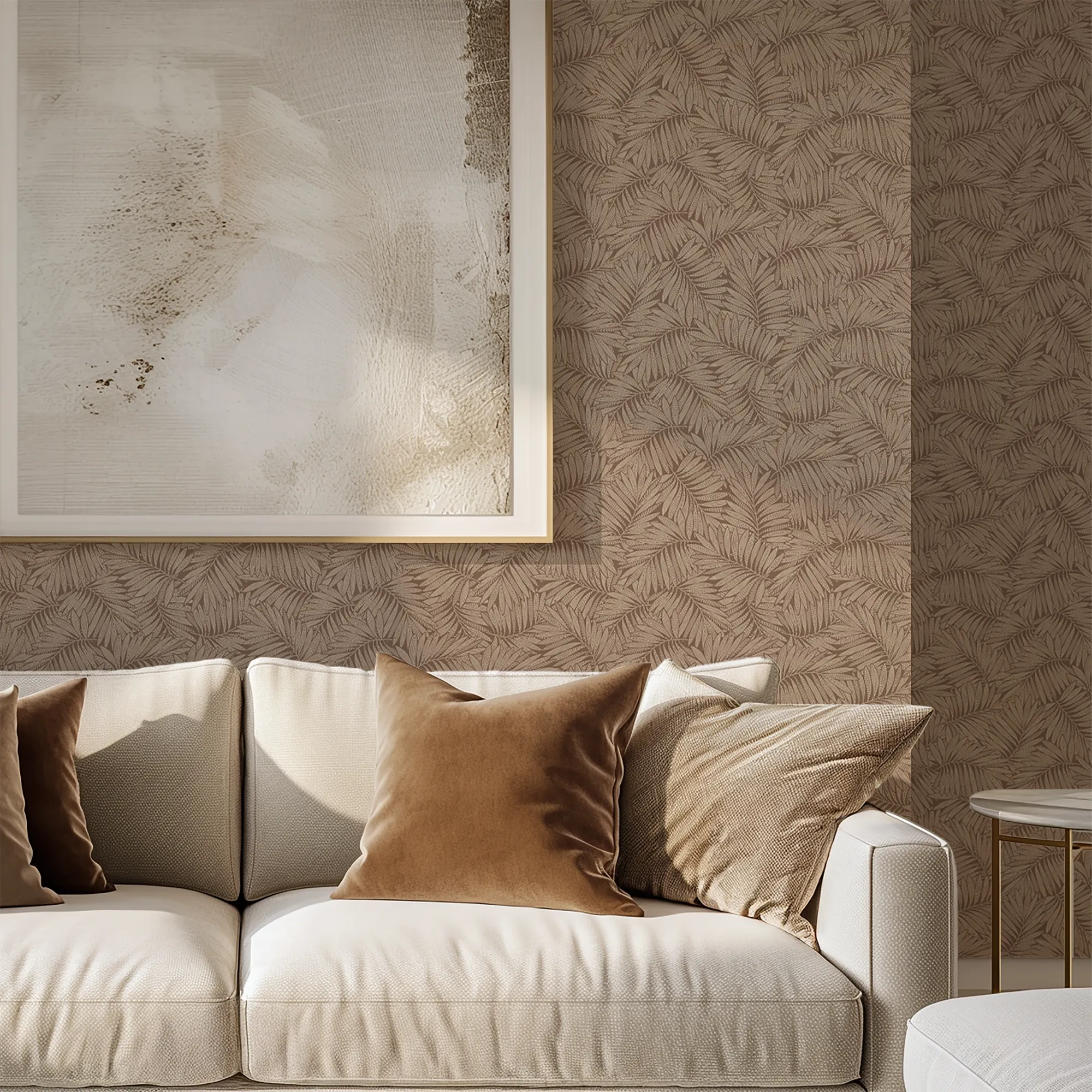 Fern Leaf Wallpaper in Mocha - Image 3