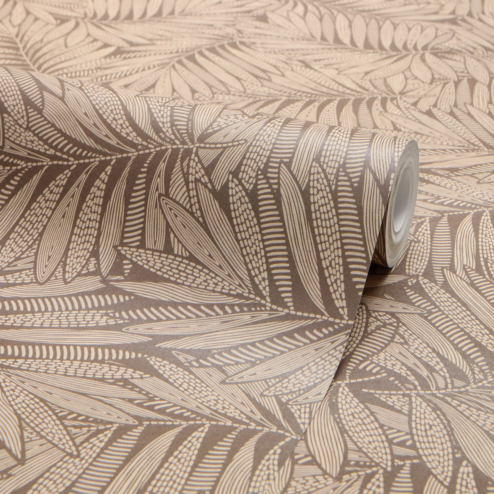 Fern Leaf Wallpaper in Mocha - Image 4