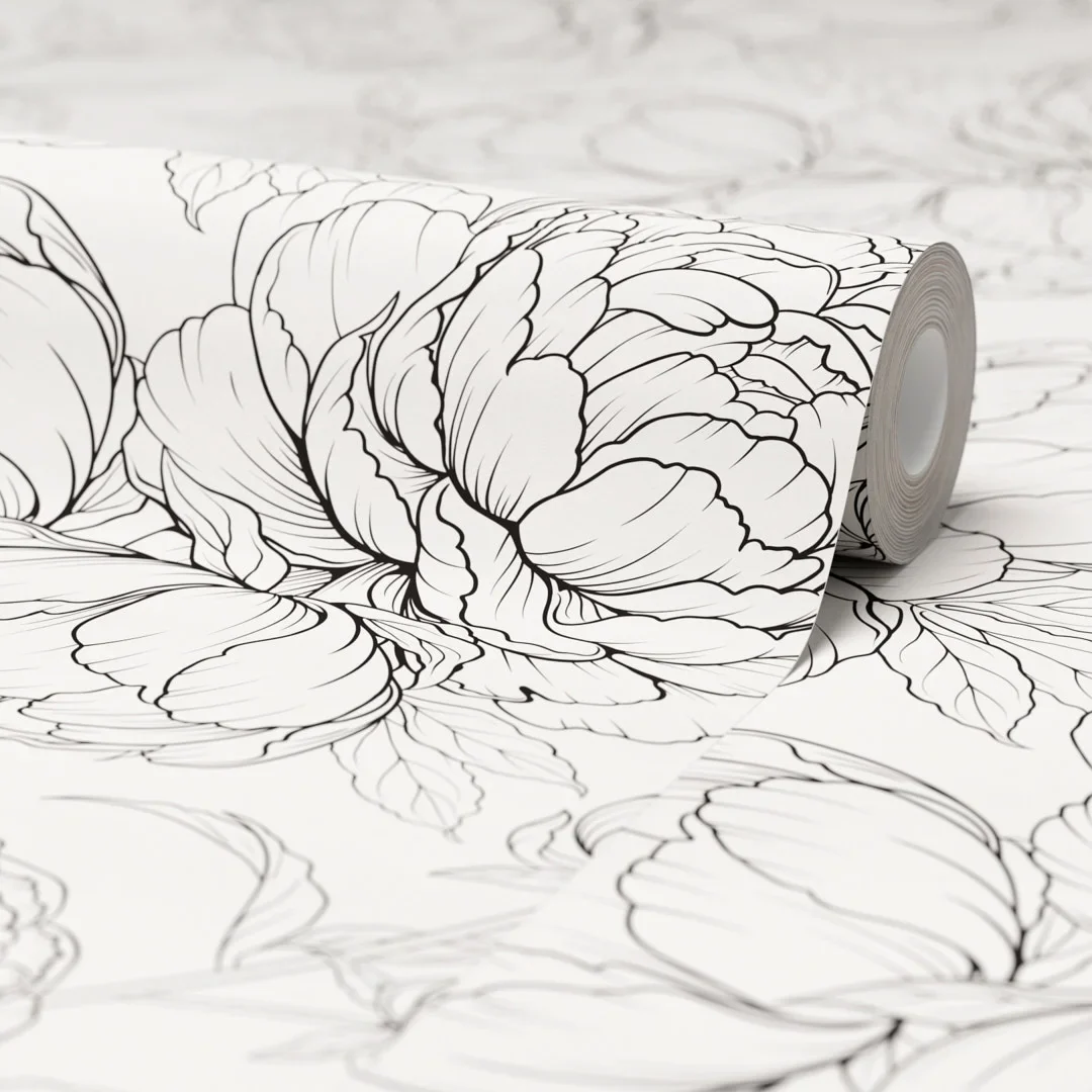 Flora Wallpaper in Monochrome - Image 4