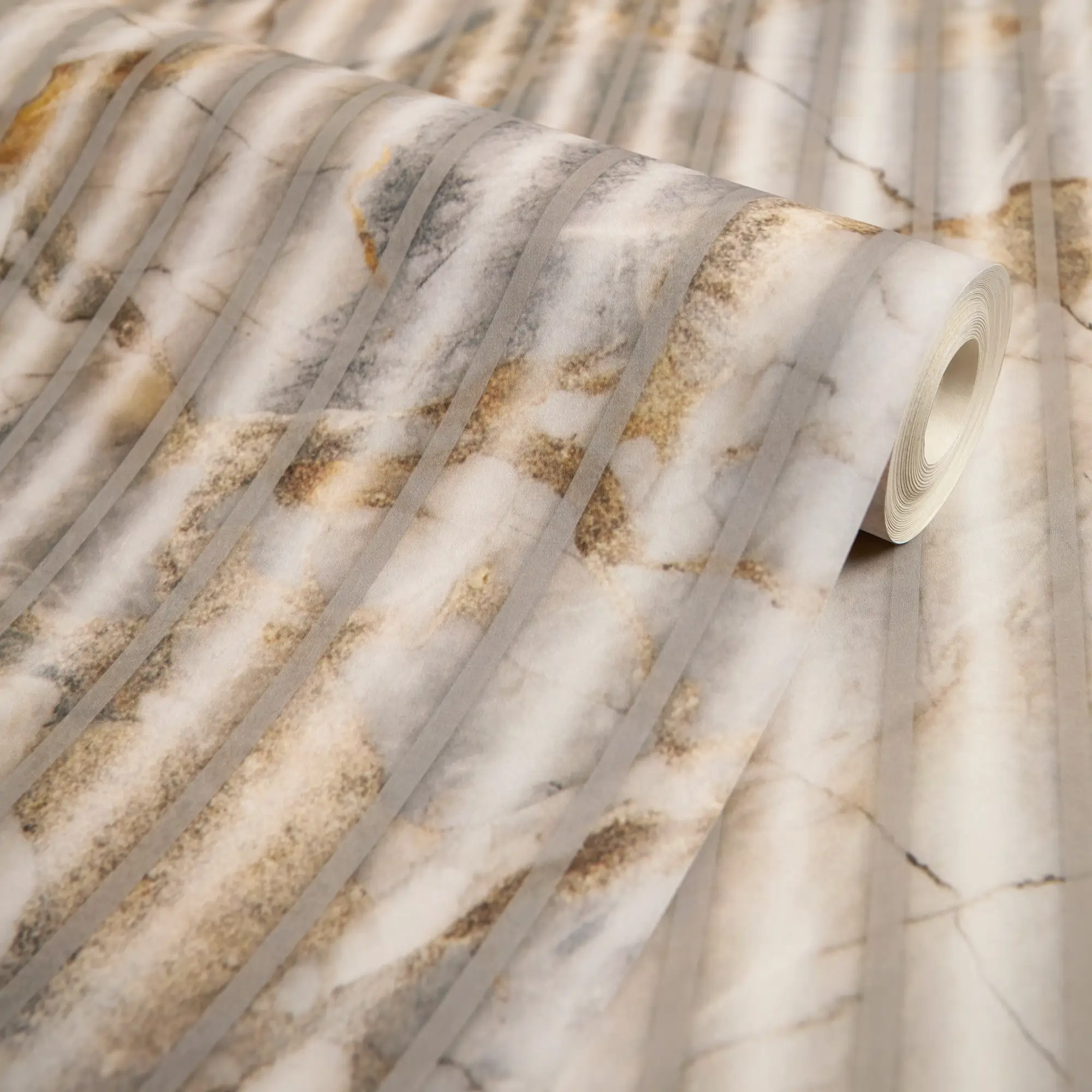 Fluted Marble Panel Wallpaper in Natural - Image 4