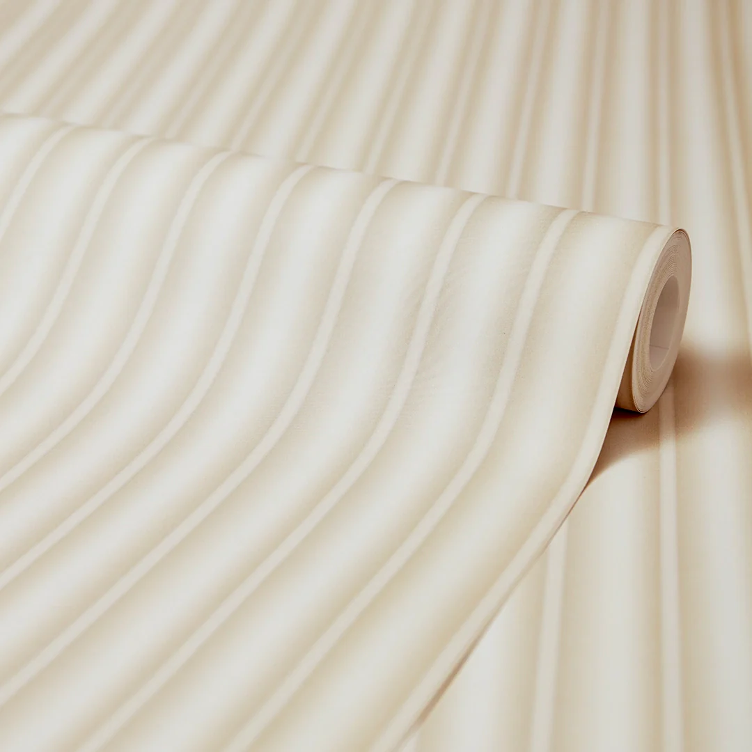Fluted Panel Wallpaper in Cream - Image 4