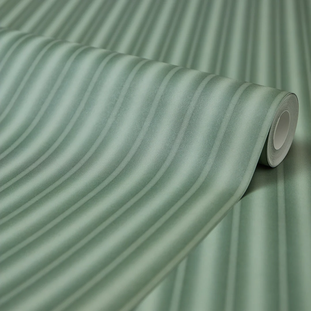 Fluted Panel Wallpaper in Sage Green - Image 4