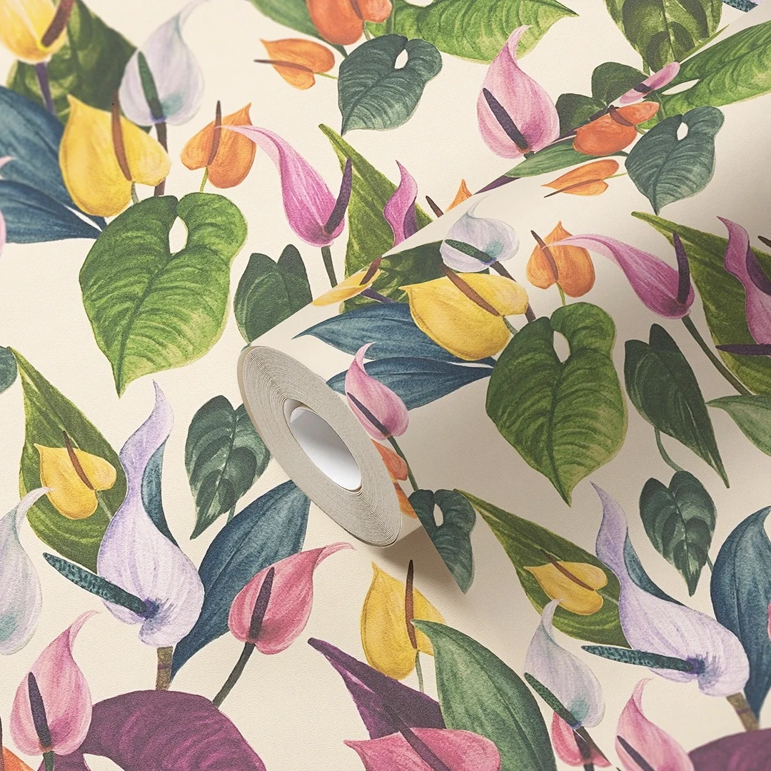 Foliage Flow Wallpaper in Cream - Image 3