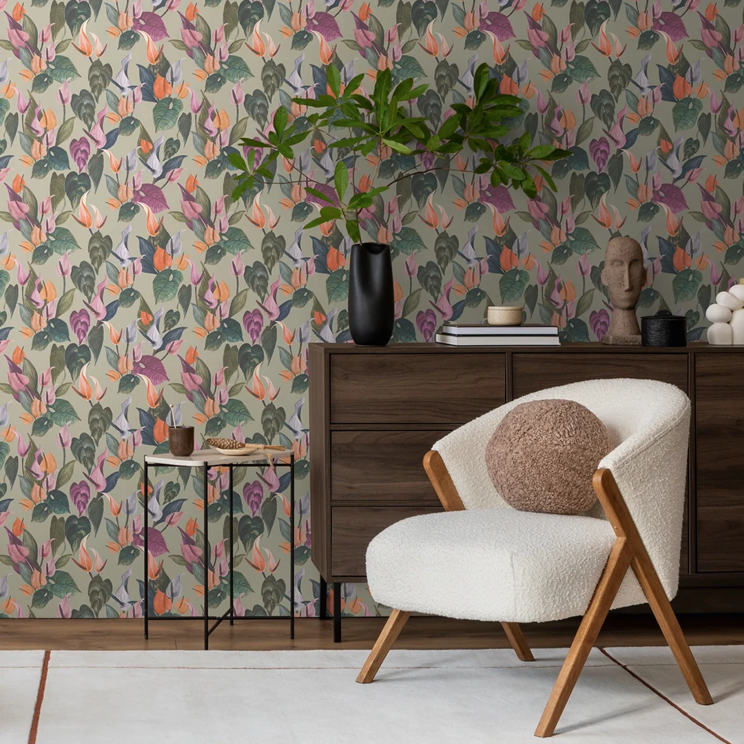 Foliage Flow Wallpaper in Green - Image 2