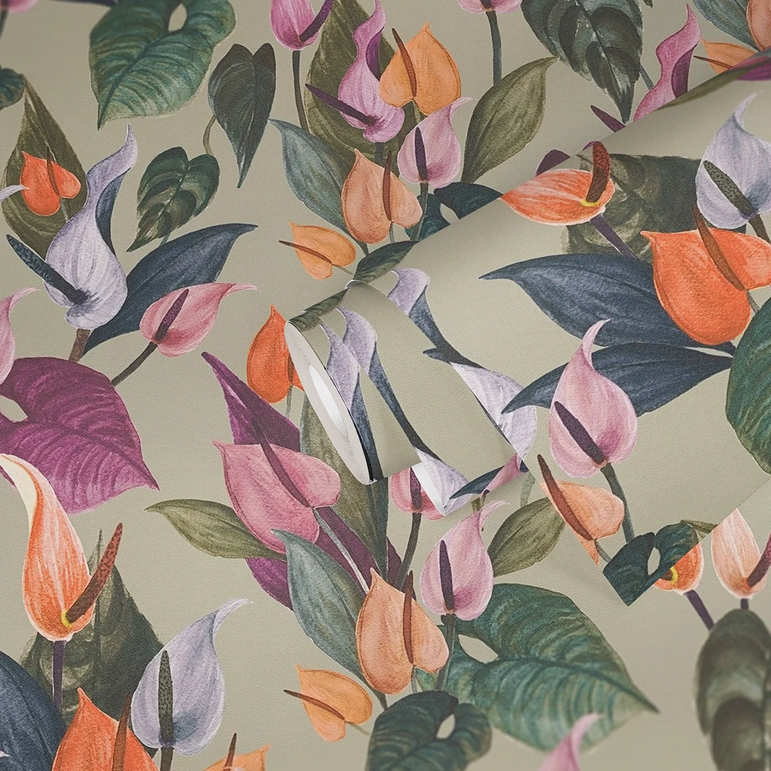 Foliage Flow Wallpaper in Green - Image 3