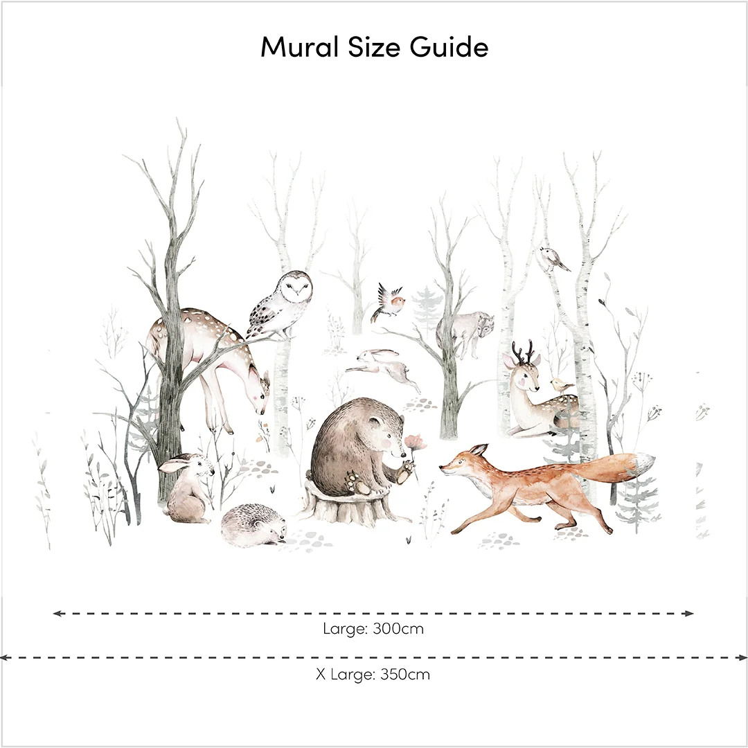 Forest Friends Full Wall Mural in Earthy Tones - Image 3