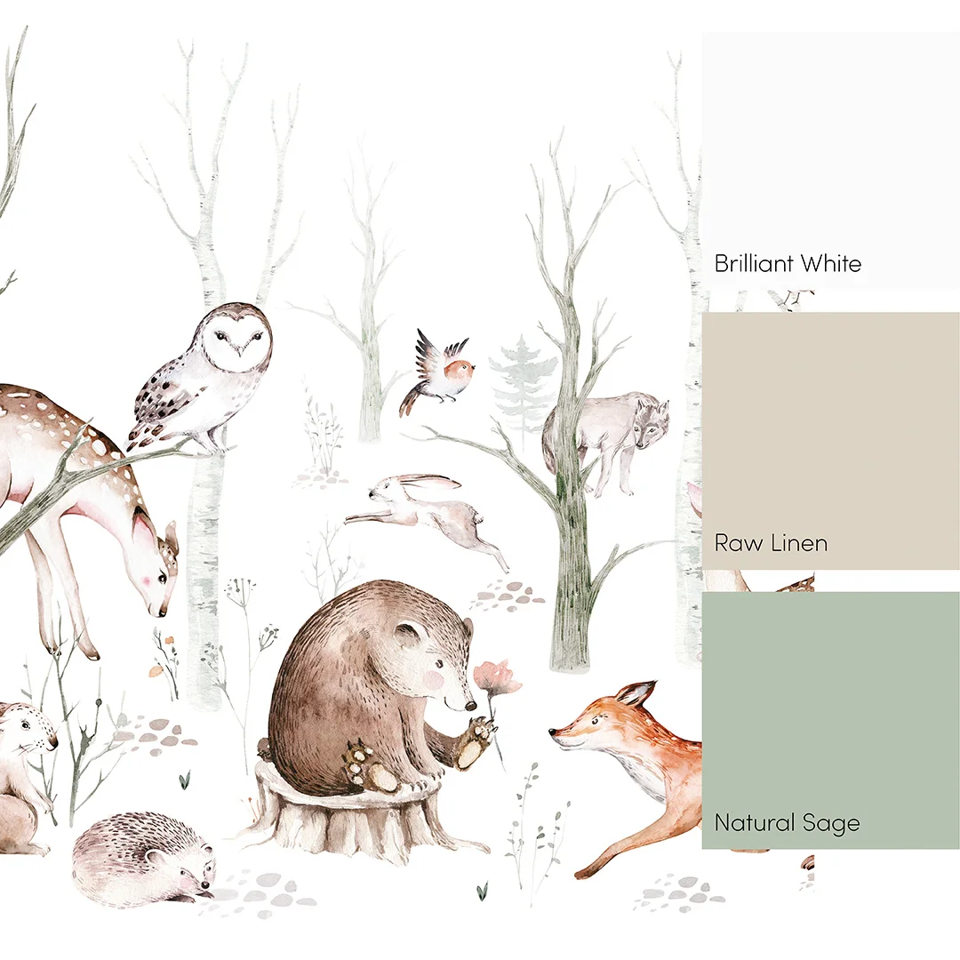 Forest Friends Full Wall Mural in Earthy Tones - Image 4
