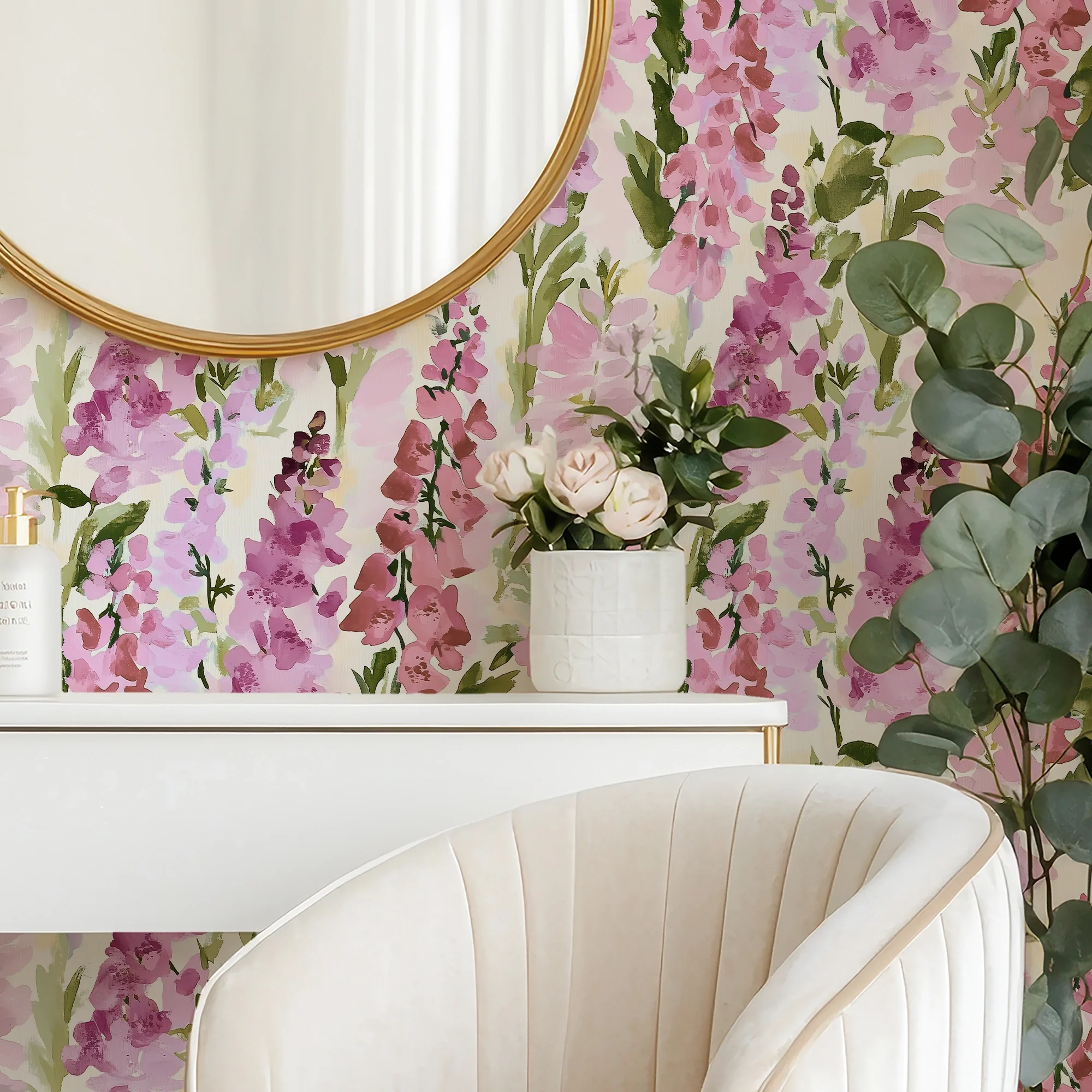 Foxglove Folly Wallpaper in Pinks - Image 3