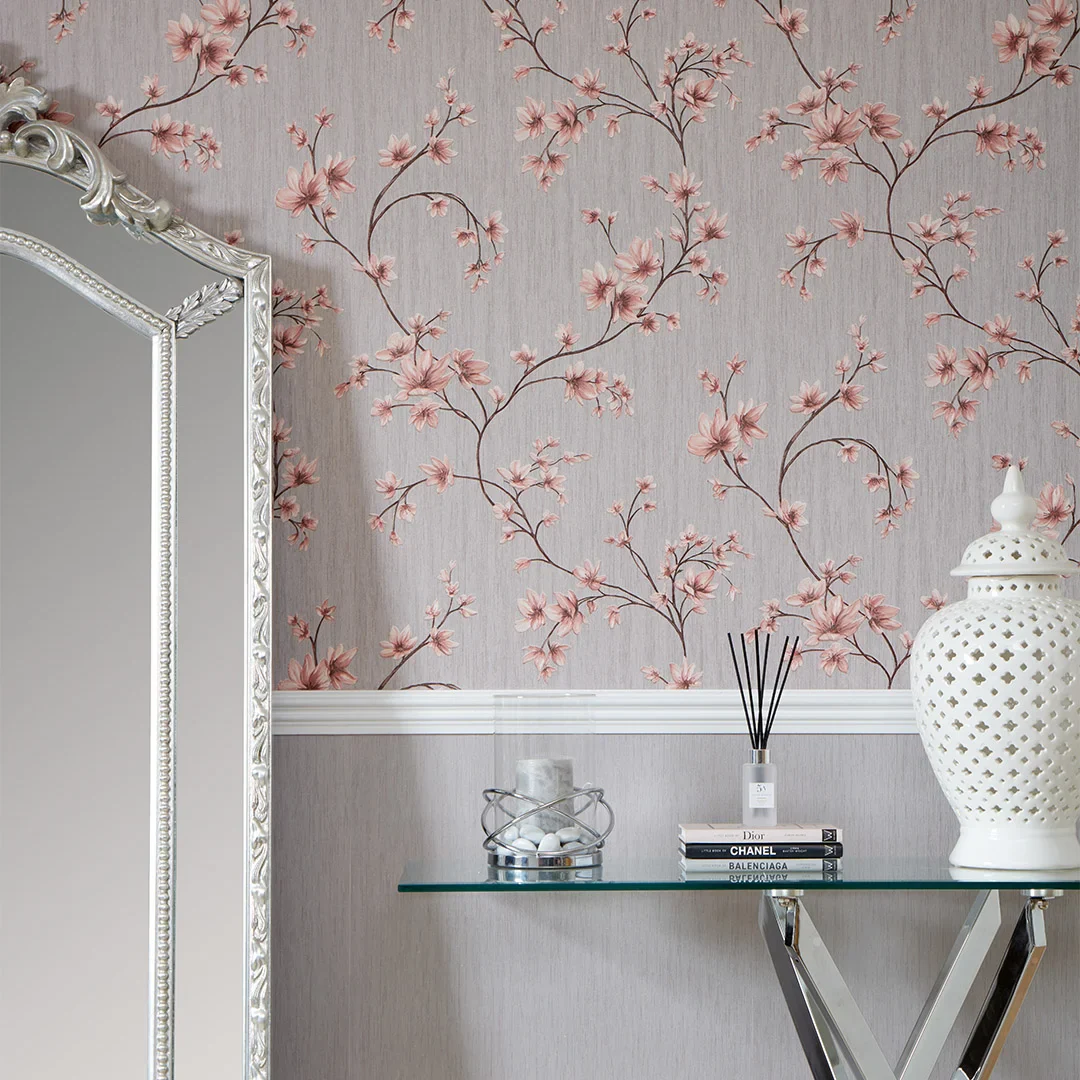 Francesca Wallpaper in Glittering Grey - Image 4