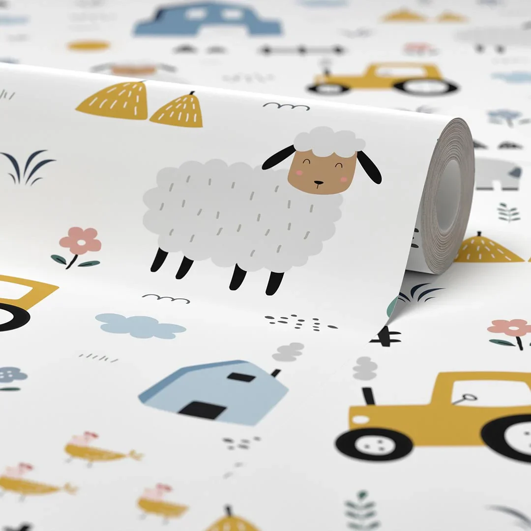 Fun at the Farm Wallpaper in Multicoloured - Image 4