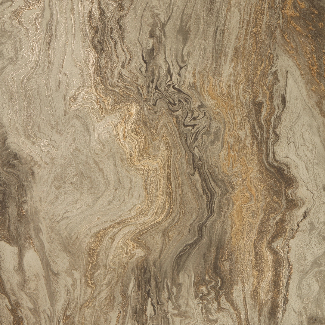 Galaxy Metallic Wallpaper in Warm Grey and Vintage Gold