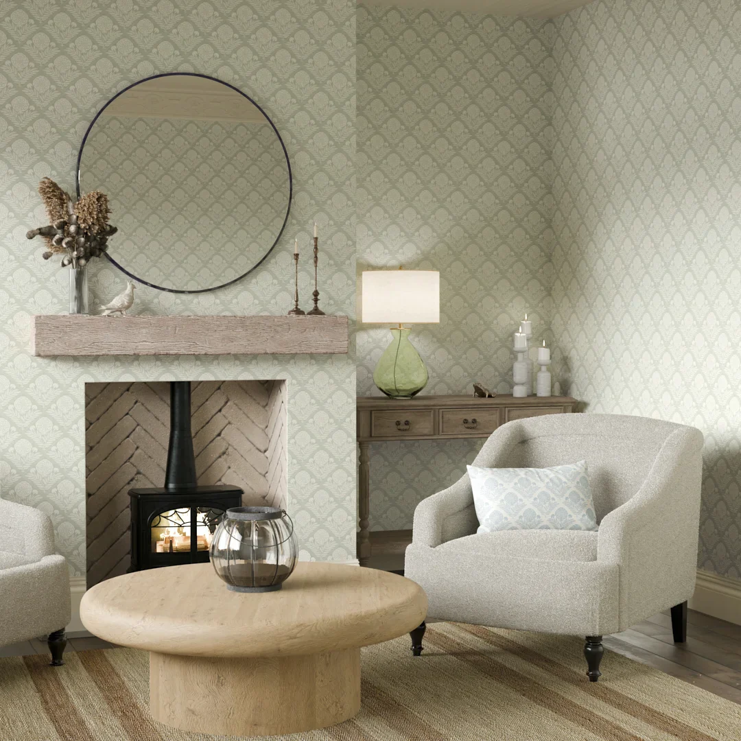 Garden Tapestry Wallpaper in Sage Green - Image 2