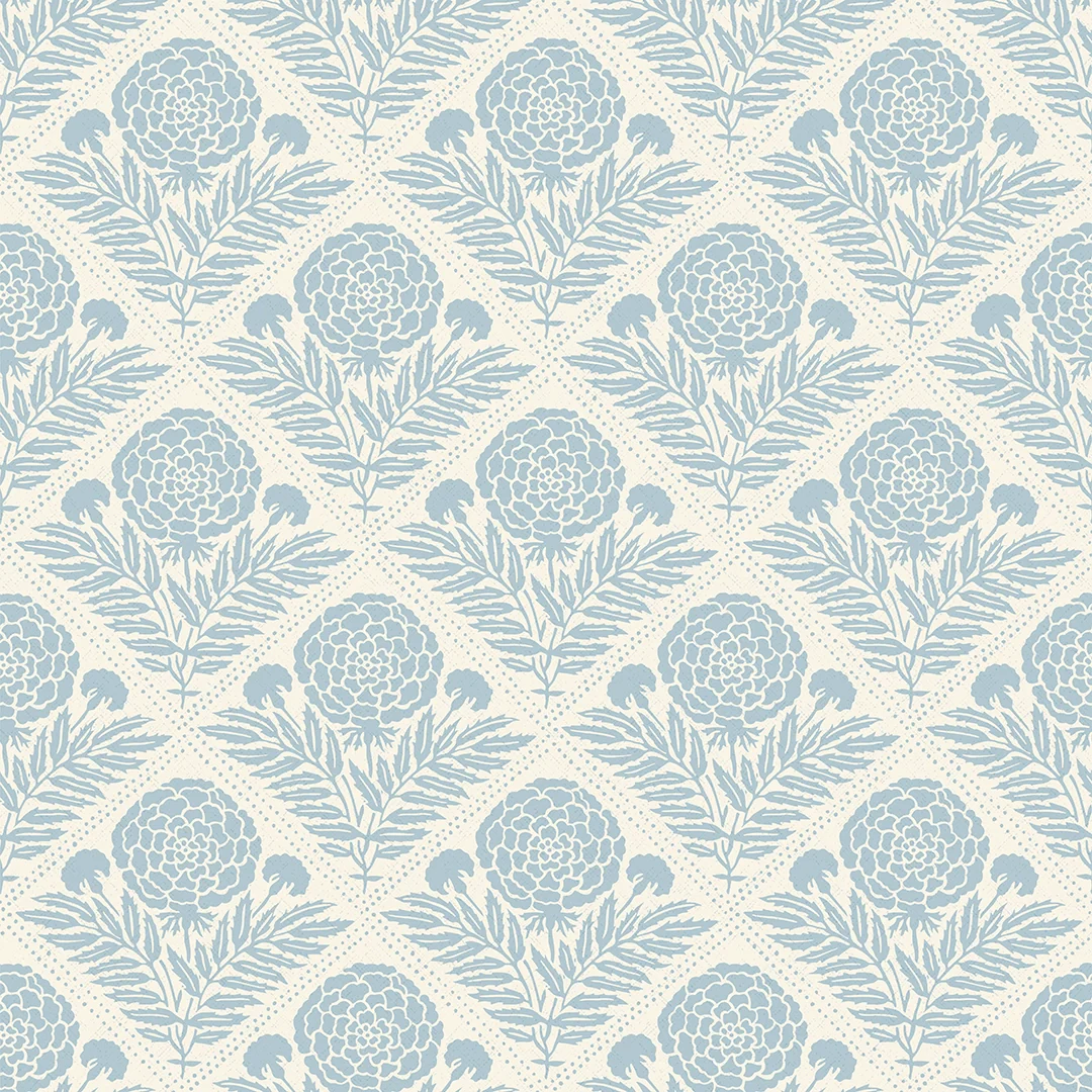 Garden Tapestry Wallpaper in Soft Blue