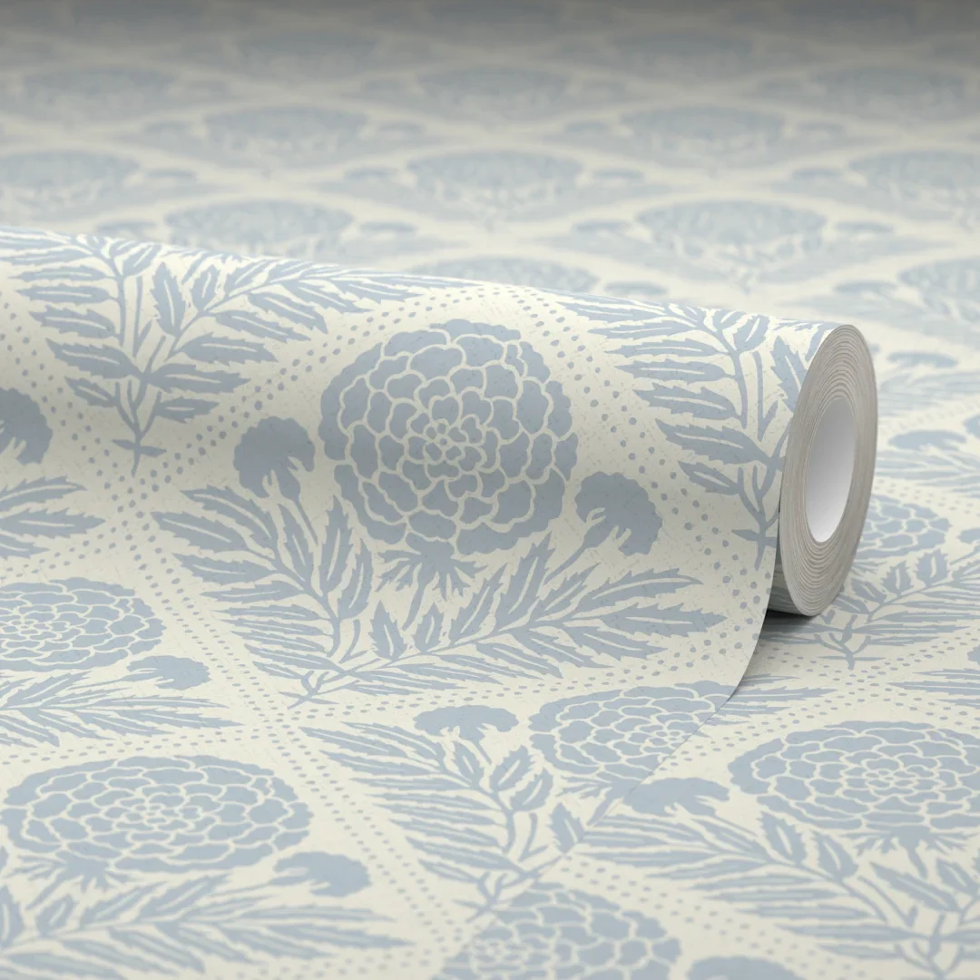 Garden Tapestry Wallpaper in Soft Blue - Image 4