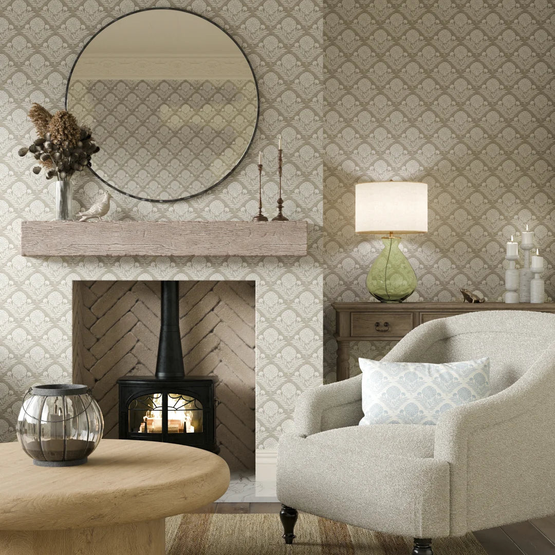 Garden Tapestry Wallpaper in Taupe - Image 2