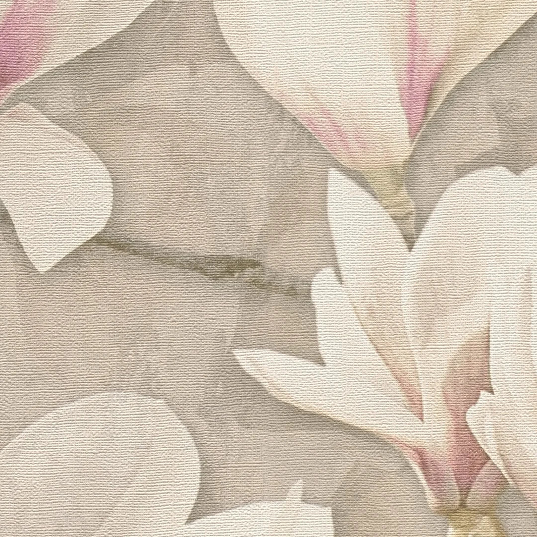 Gentle Blossoms Wallpaper in Pink on Cream - Image 3