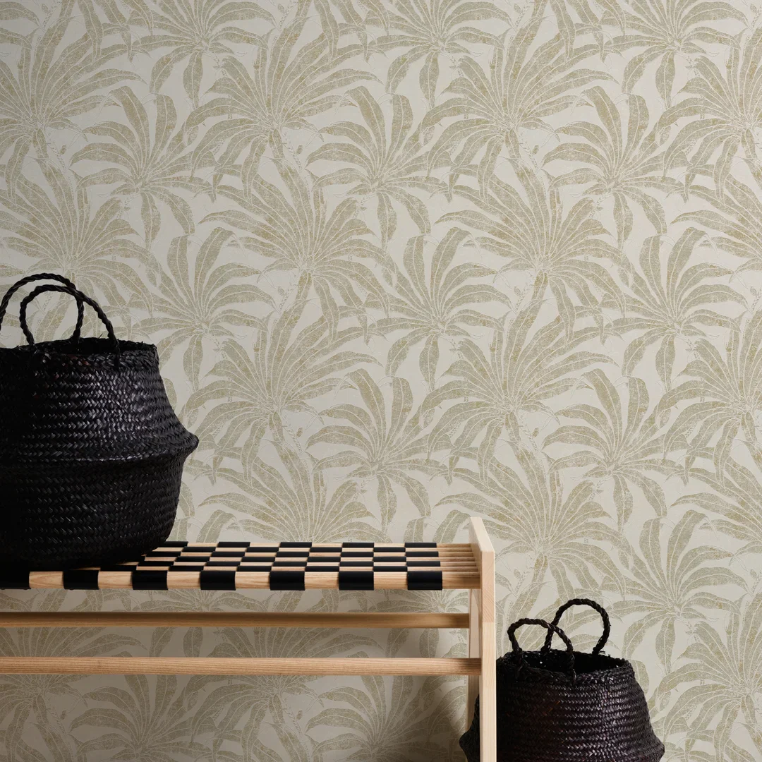 Gentle Palms Wallpaper in Cream - Image 2