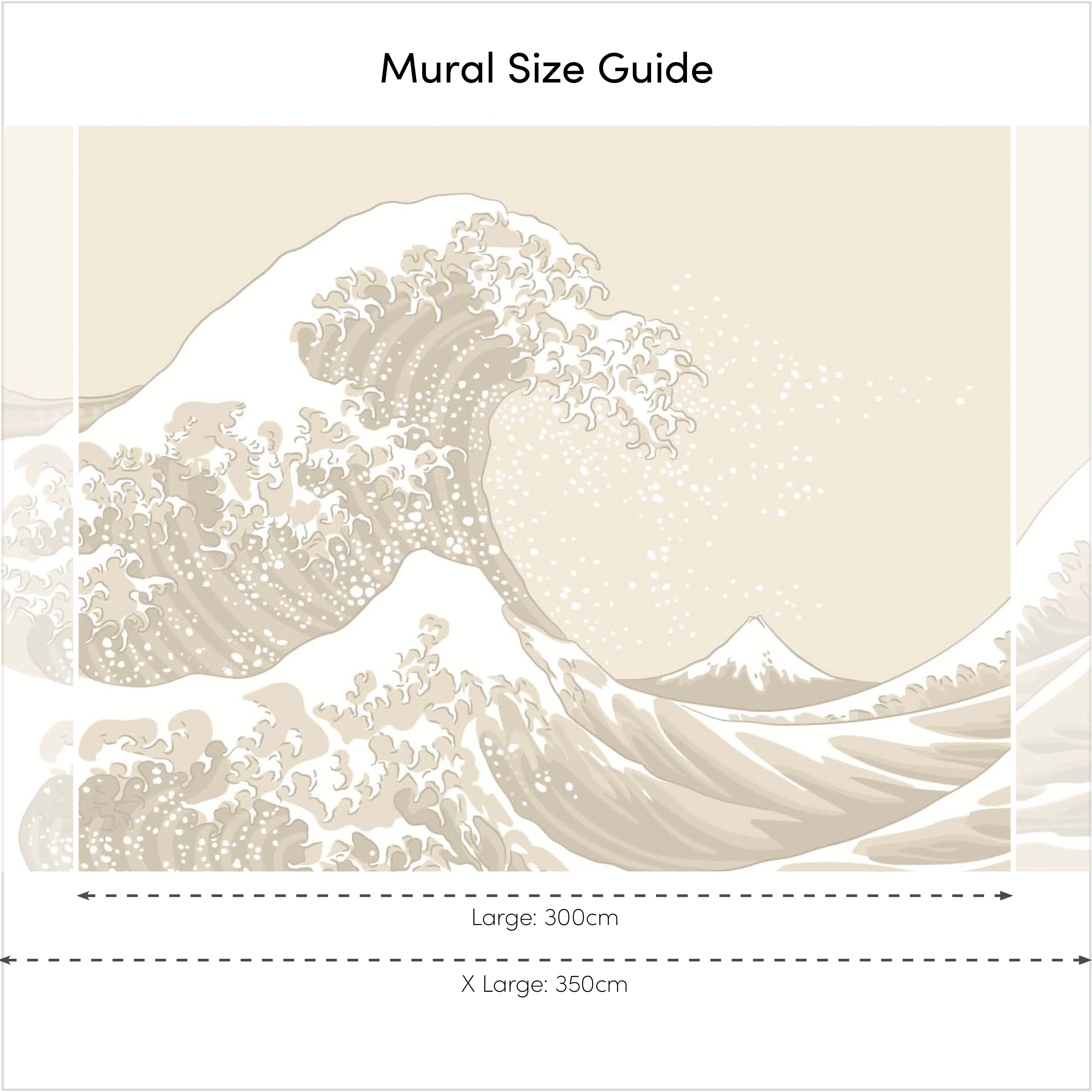 Grand Wave Full Wall Mural in Cream - Image 3