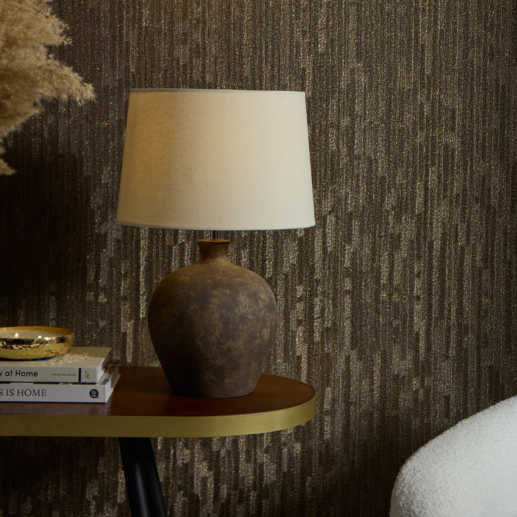 Haptic Metallic Wallpaper in Chocolate - Image 3