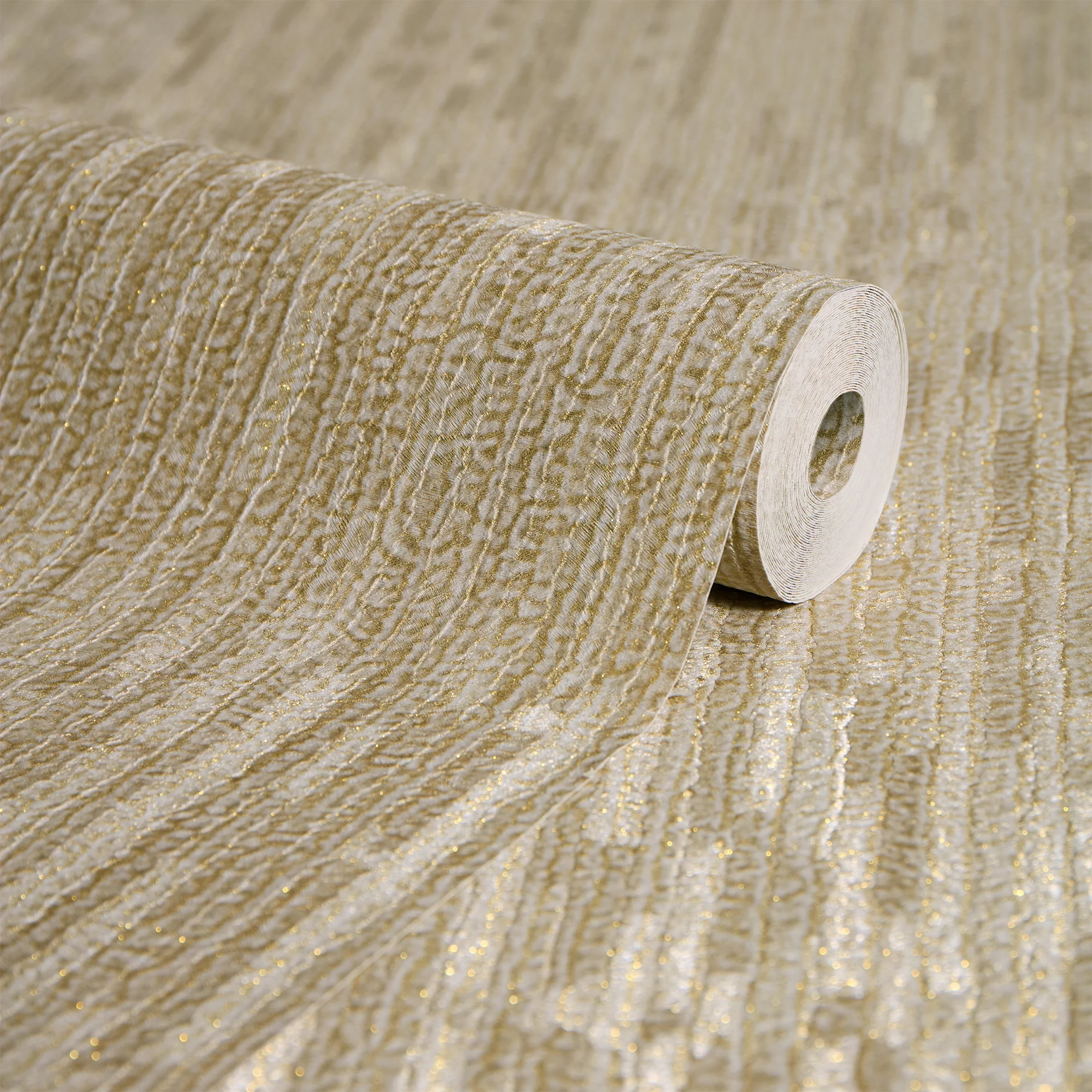 Haptic Metallic Wallpaper in Gold - Image 4