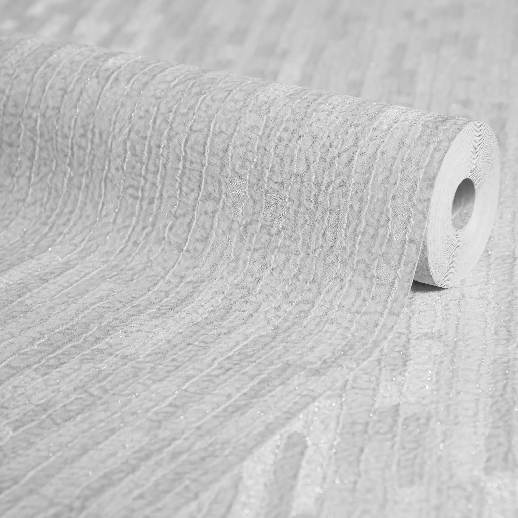 Haptic Metallic Wallpaper in Silver - Image 4