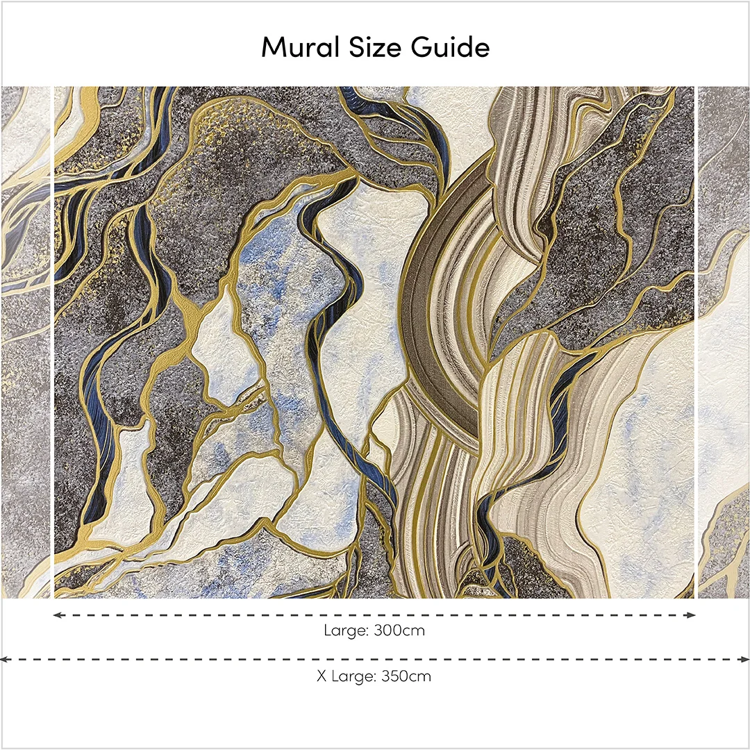 Hercules Full Wall Mural in Navy and Gold - Image 4