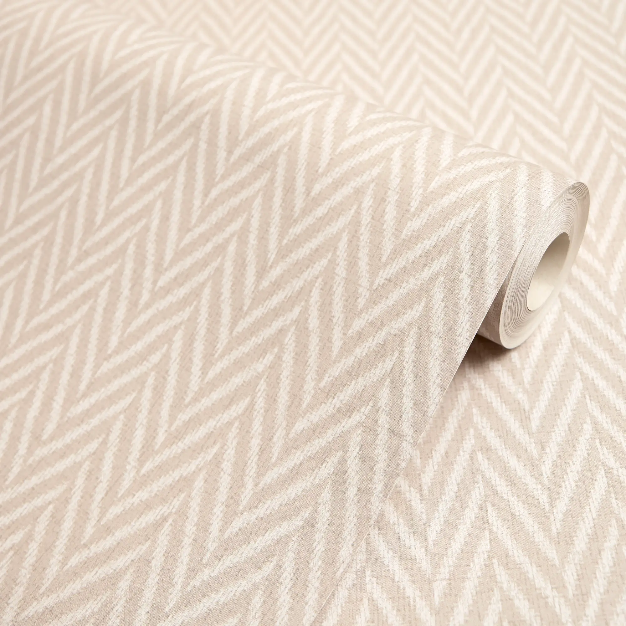 Herringbone Wallpaper in Natural - Image 4