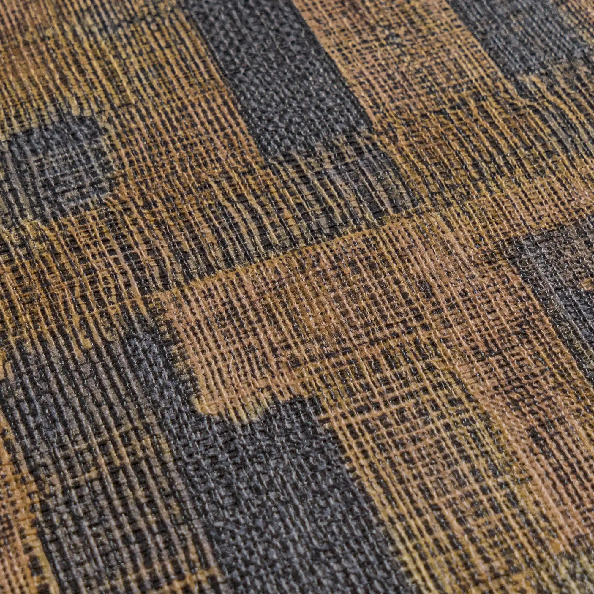 Hessian Weave Wallpaper in Brown and Blue - Image 5