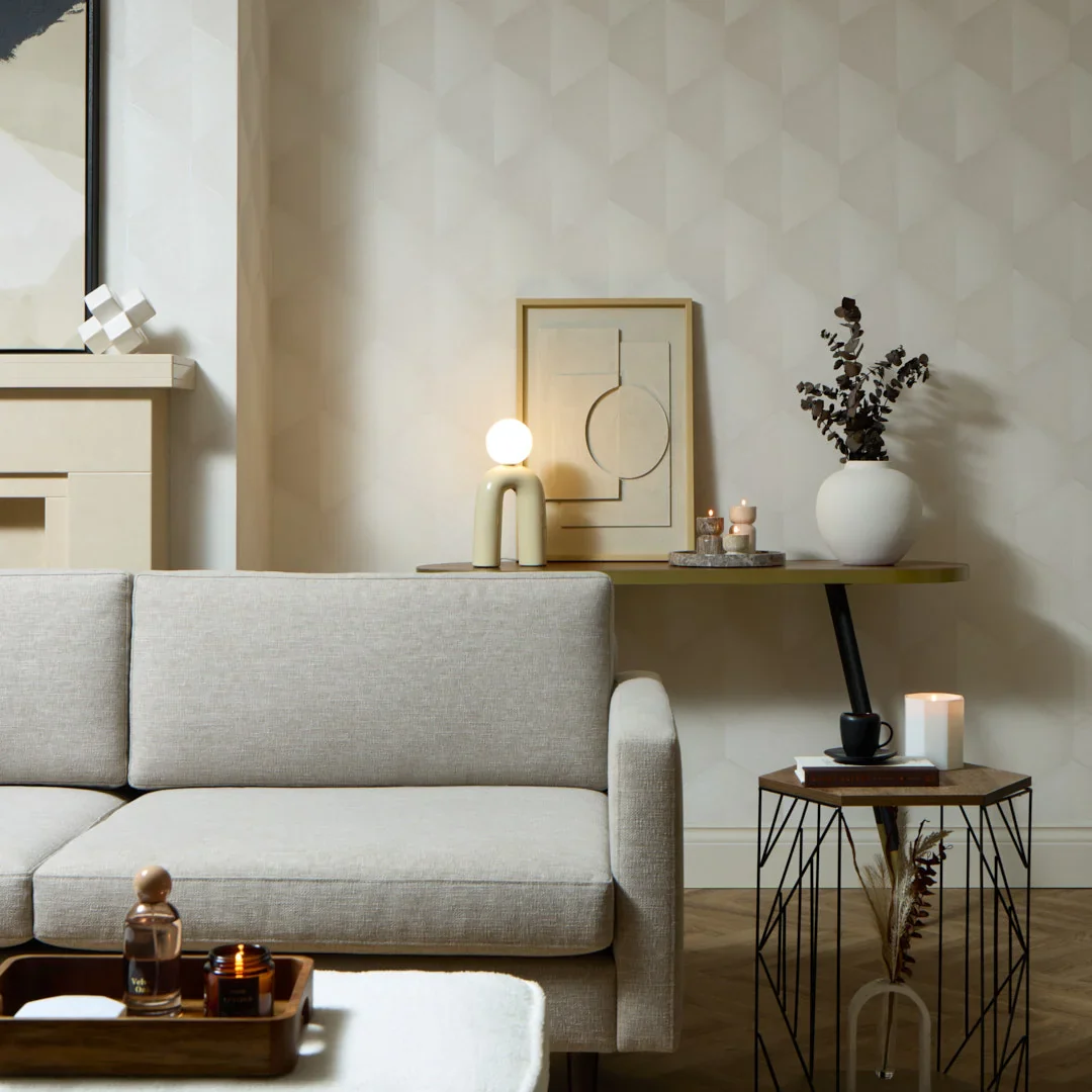 Hex Wallpaper in Ivory - Image 2