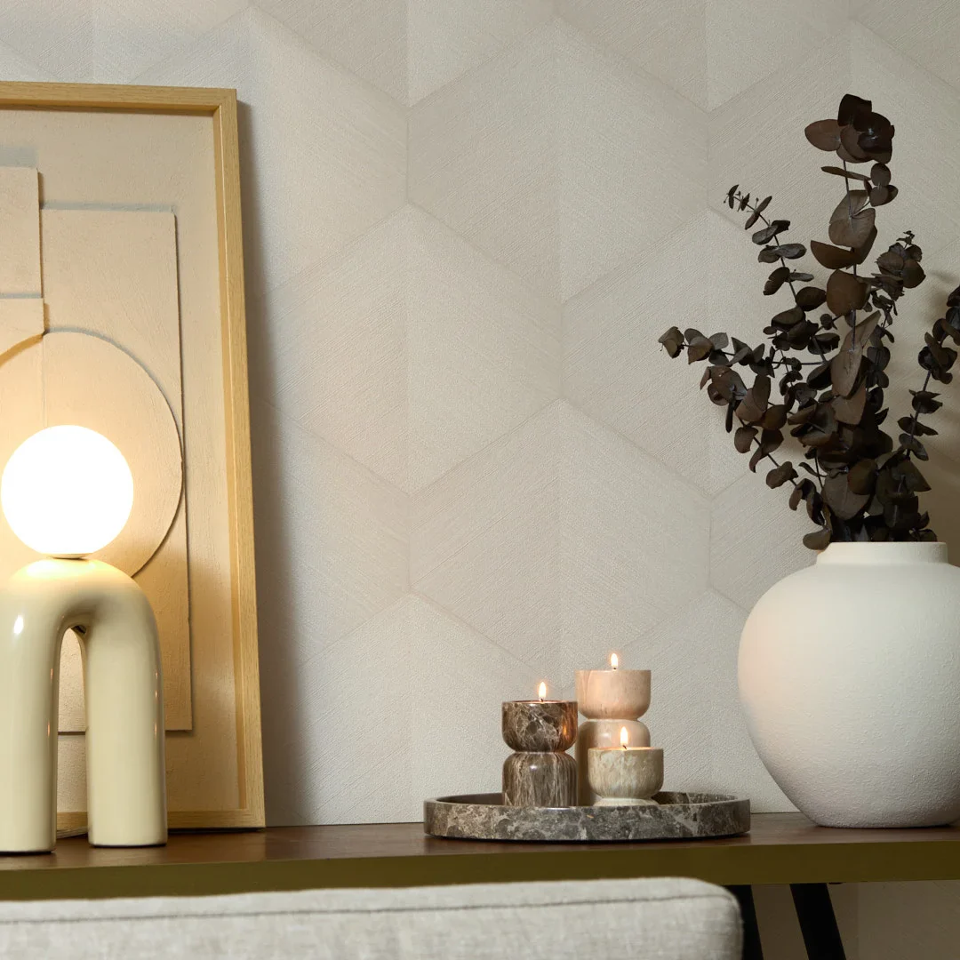 Hex Wallpaper in Ivory - Image 3