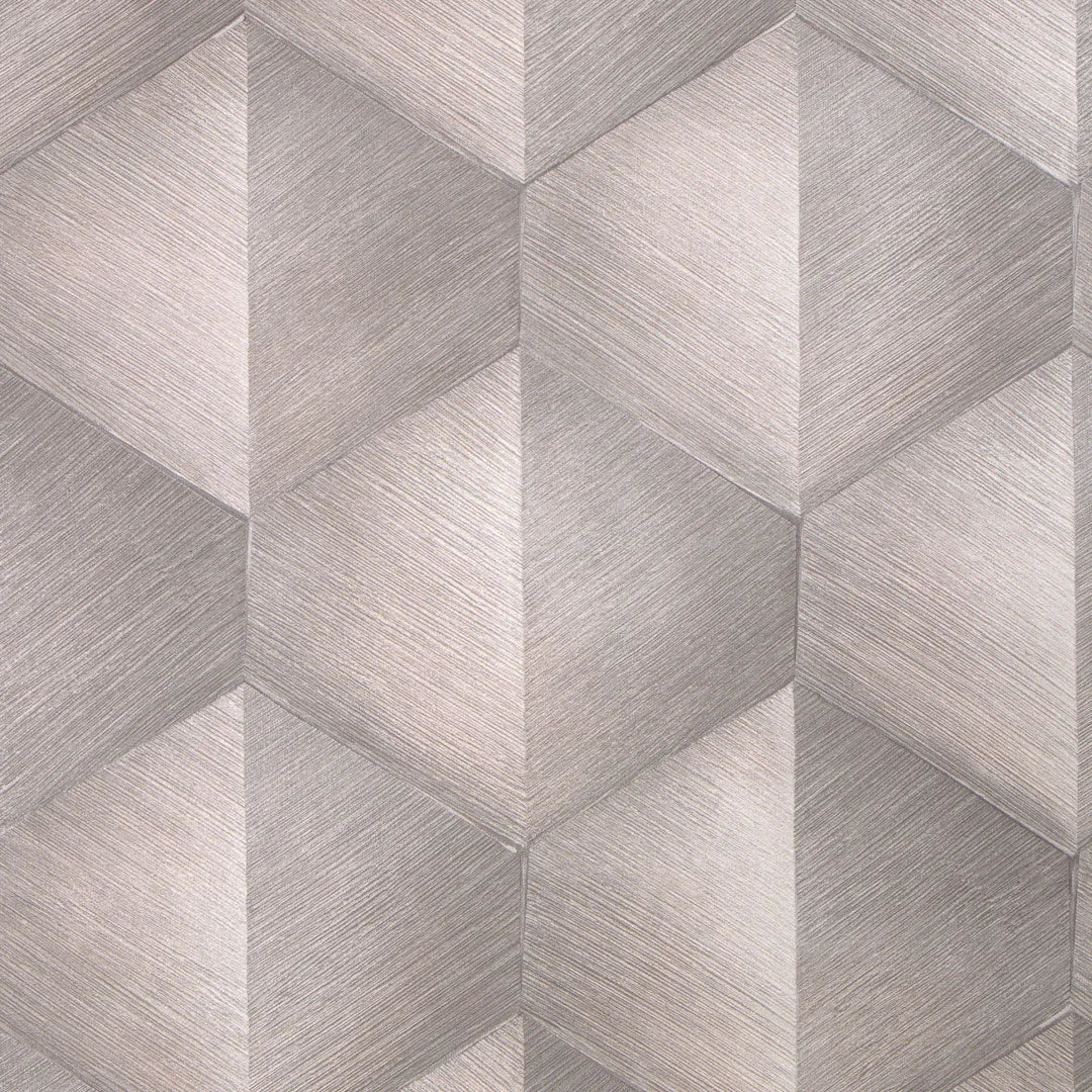 Hex Wallpaper in Warm Grey