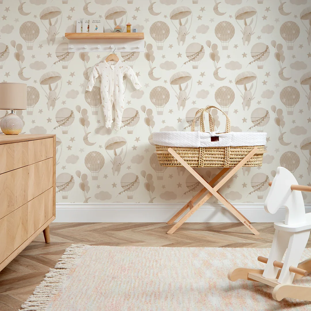 High Flying Bunny Wallpaper in Neutrals - Image 2