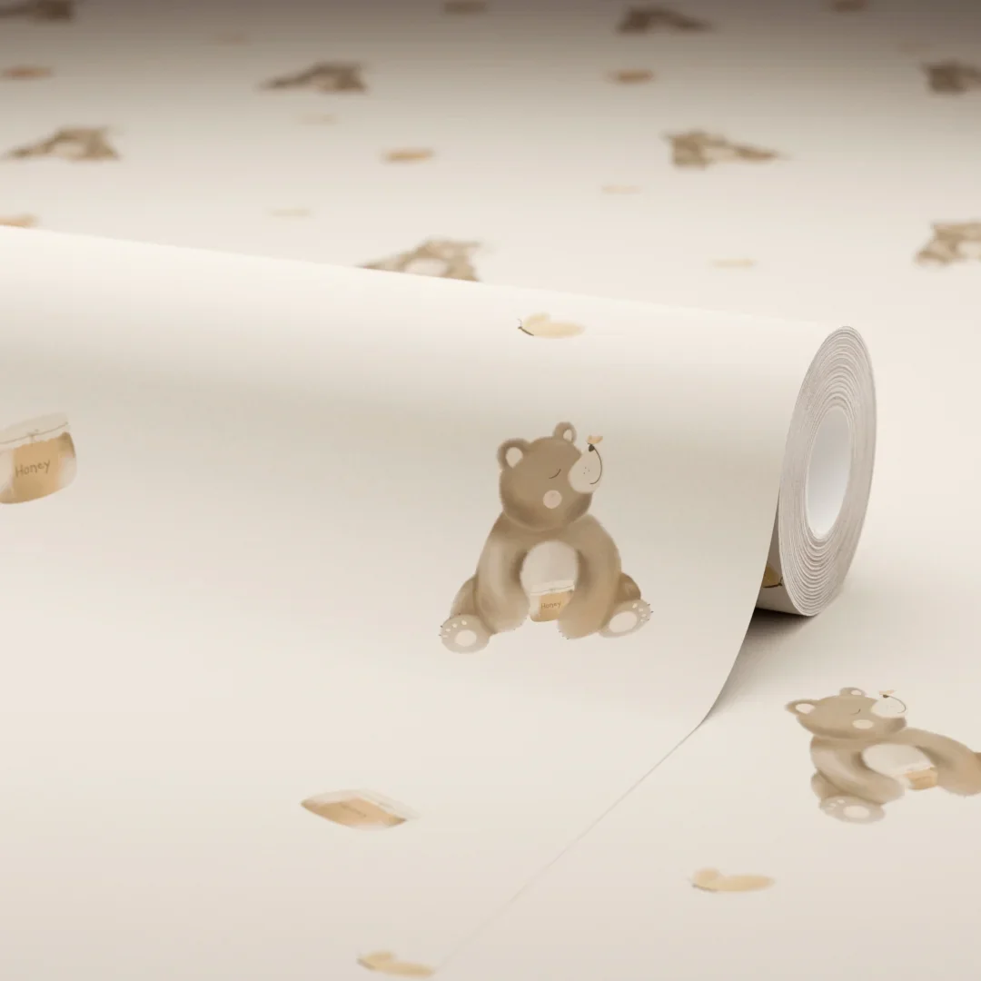 Honey Bear Wallpaper in Cream - Image 4