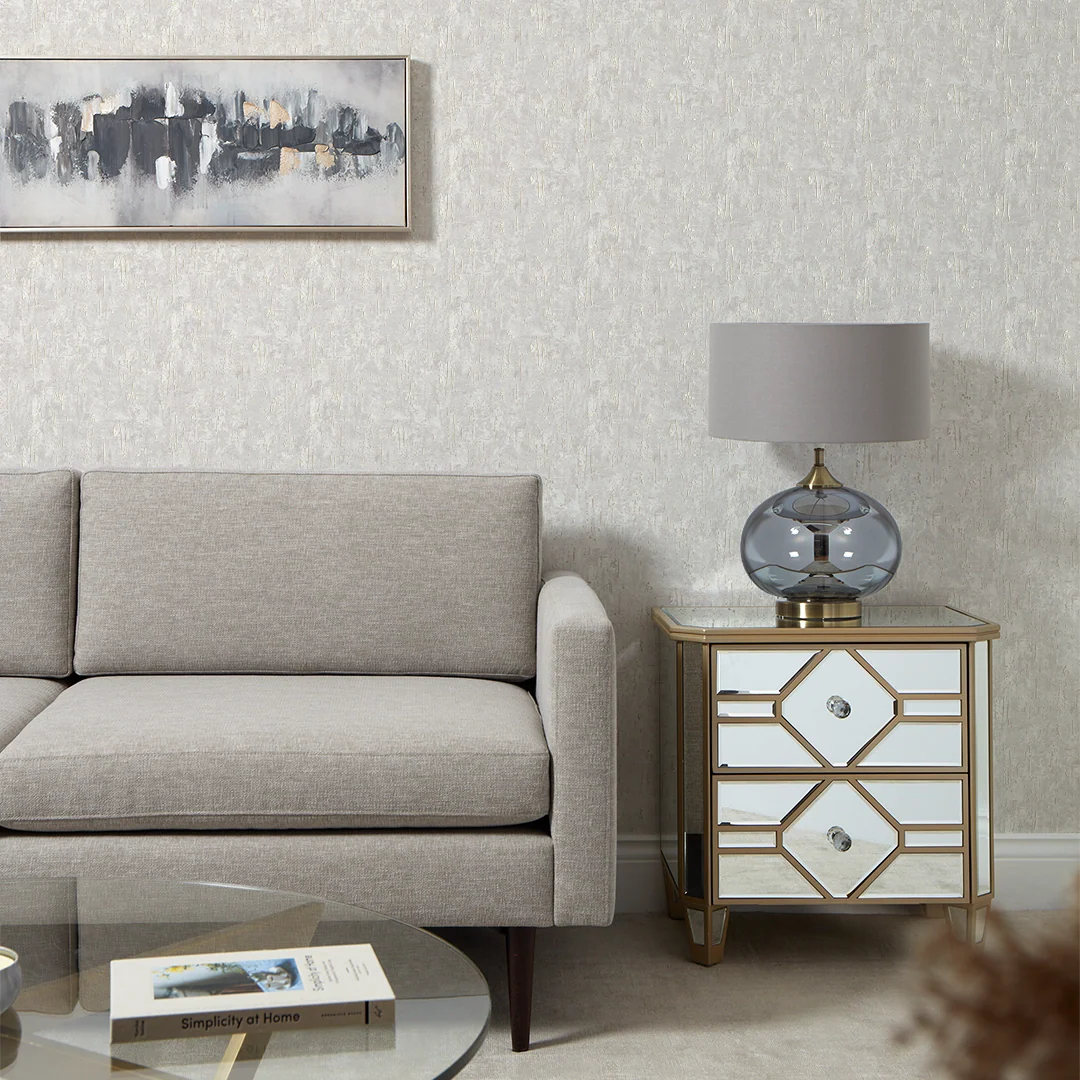 Howson Wallpaper in Soft Grey and Gold - Image 2