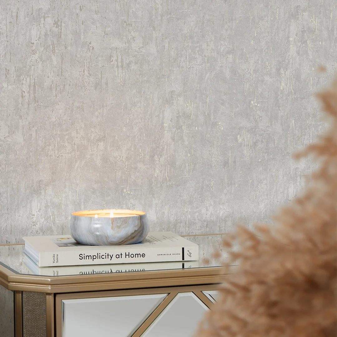 Howson Wallpaper in Soft Grey and Gold - Image 3