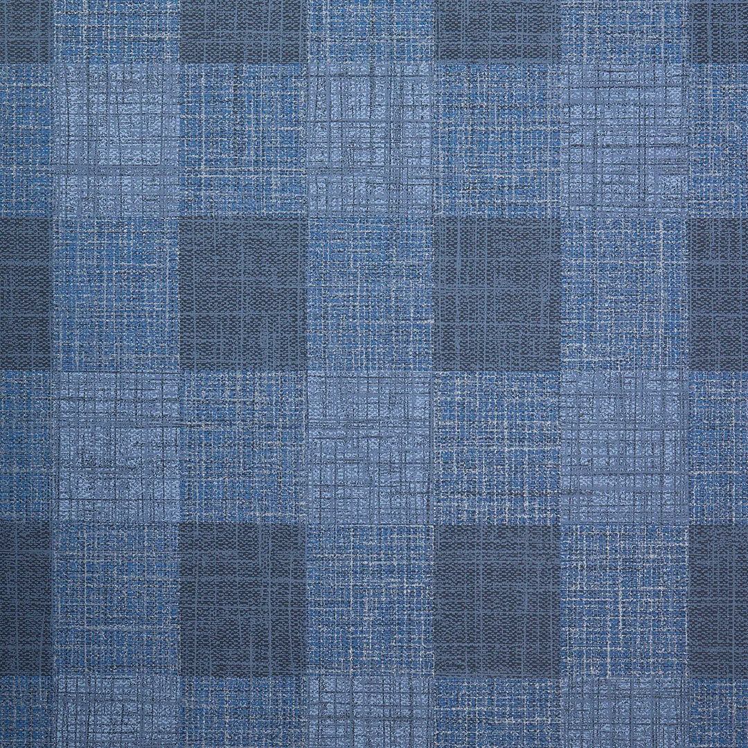 Isla Check Wallpaper in Navy and Silver