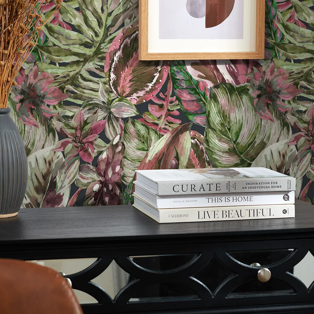 Jungle Fever Wallpaper in Pink and Green - Image 3