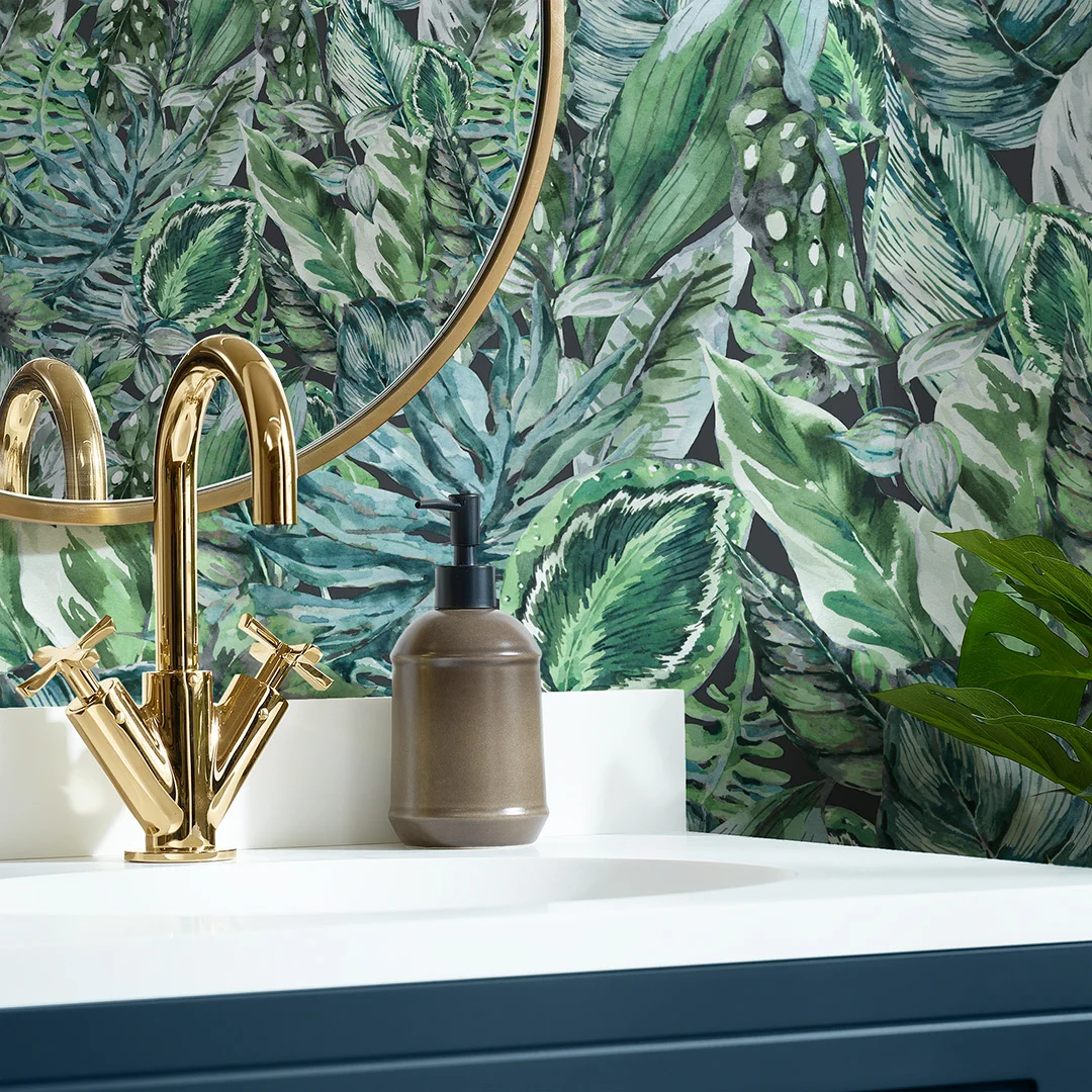Jungle Fever Wallpaper in Teal and Green - Image 3